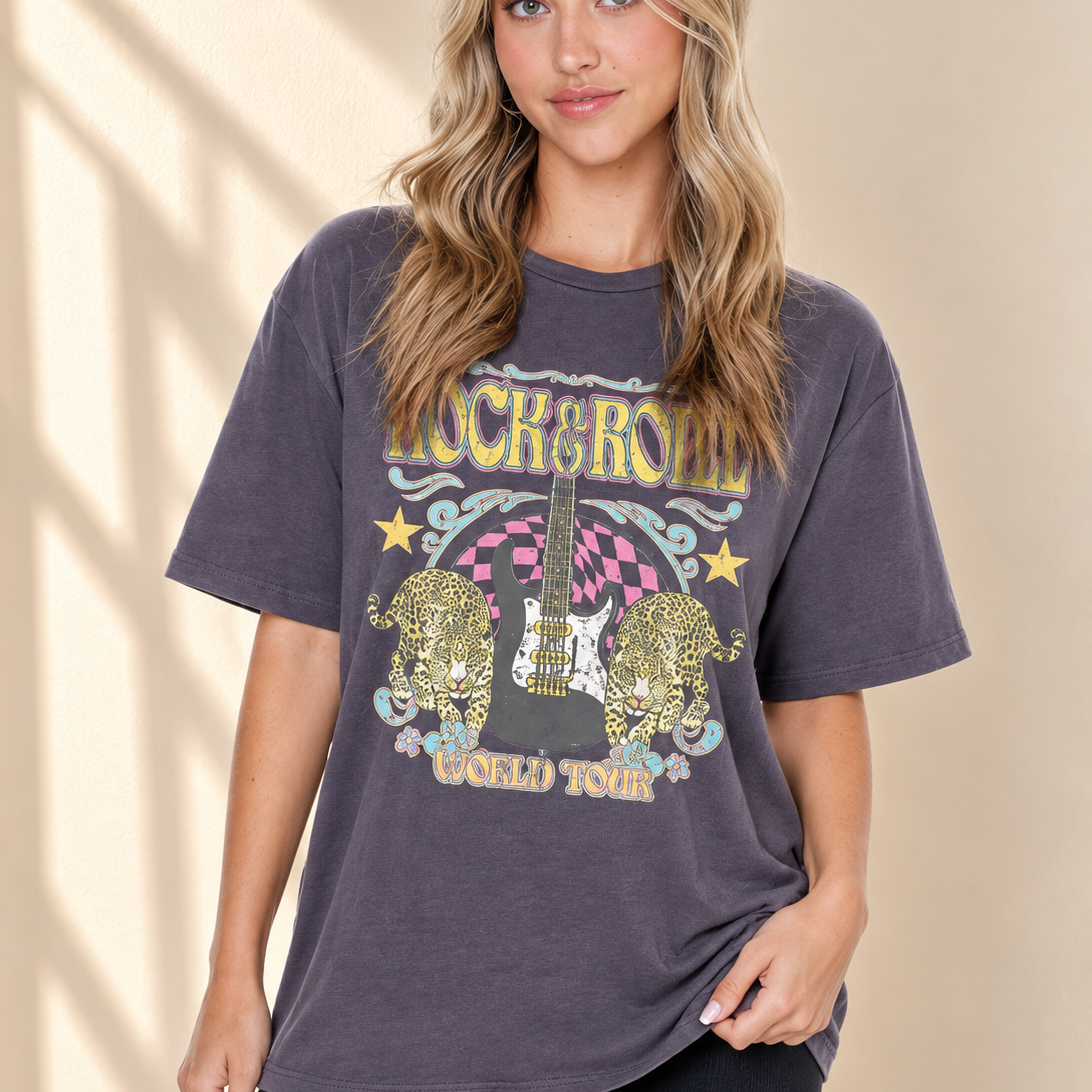 Rock N Roll Worldtour Vintage Graphic Top