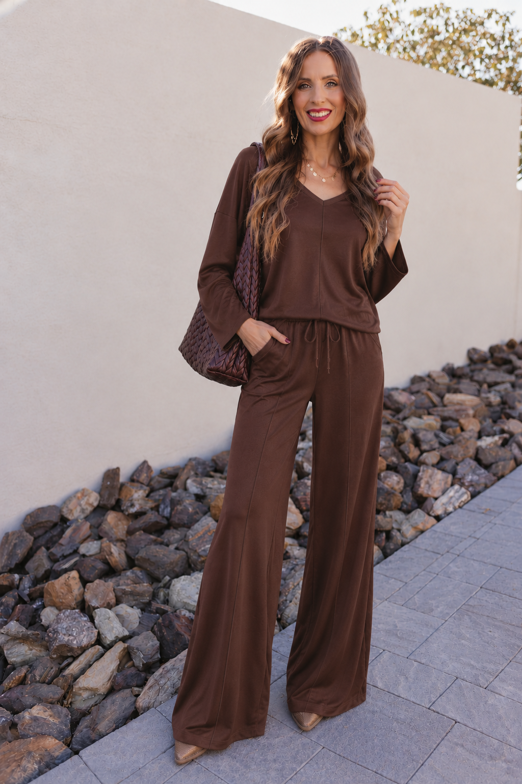 Chocolate Brown Seammed Lounge Set Portrait.png