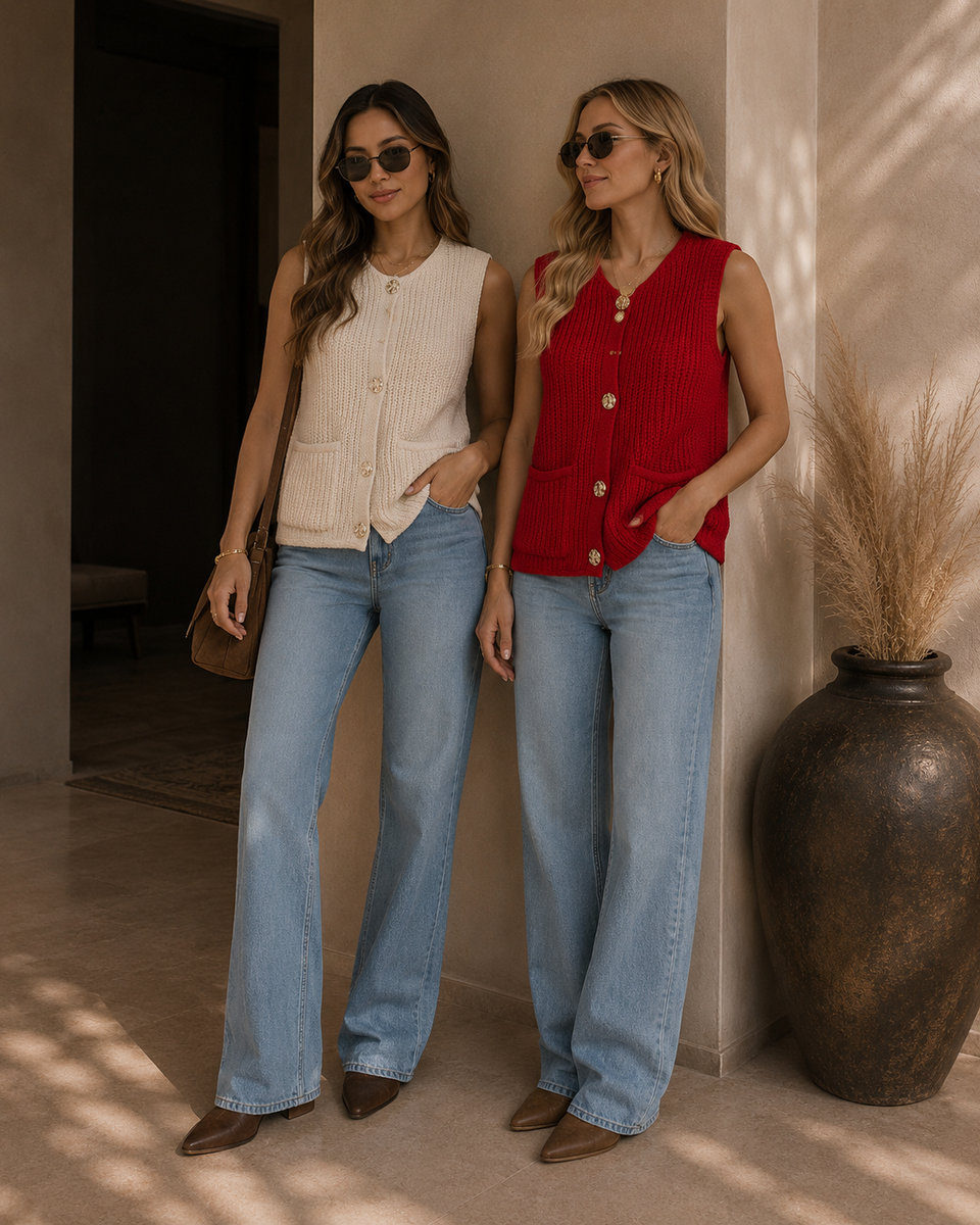 Sweater Vest with Side Pockets in 2 Colors – Krush Kandy