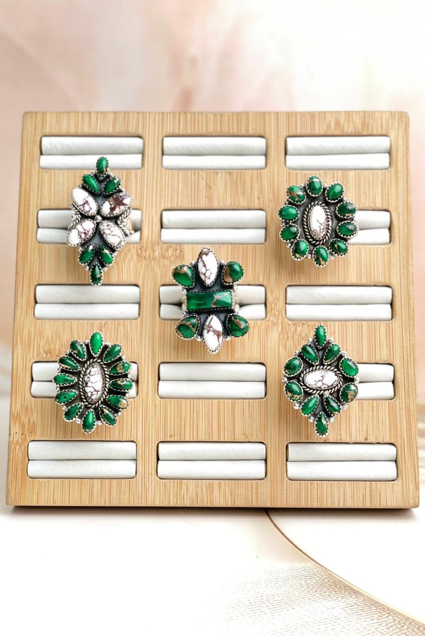 Irish Green Dahlia Rings sno 13-Rings-Krush Kandy, Women's Online Fashion Boutique Located in Phoenix, Arizona (Scottsdale Area)