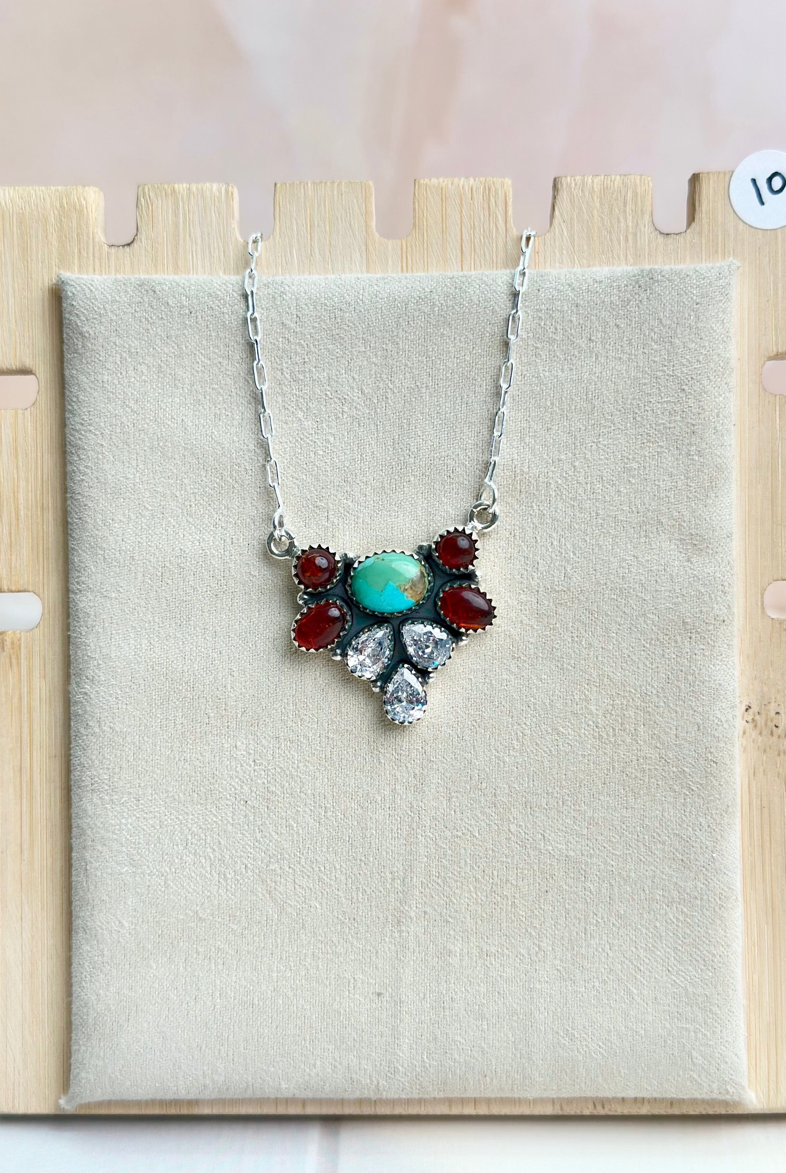 Amber, Turquoise & Crystal Necklaces-Necklaces-Krush Kandy, Women's Online Fashion Boutique Located in Phoenix, Arizona (Scottsdale Area)