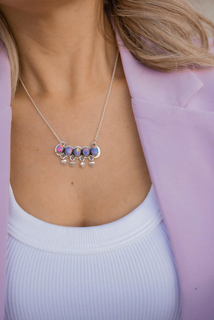 Heart's Desire Stone Necklace-Chain Necklaces-Krush Kandy, Women's Online Fashion Boutique Located in Phoenix, Arizona (Scottsdale Area)