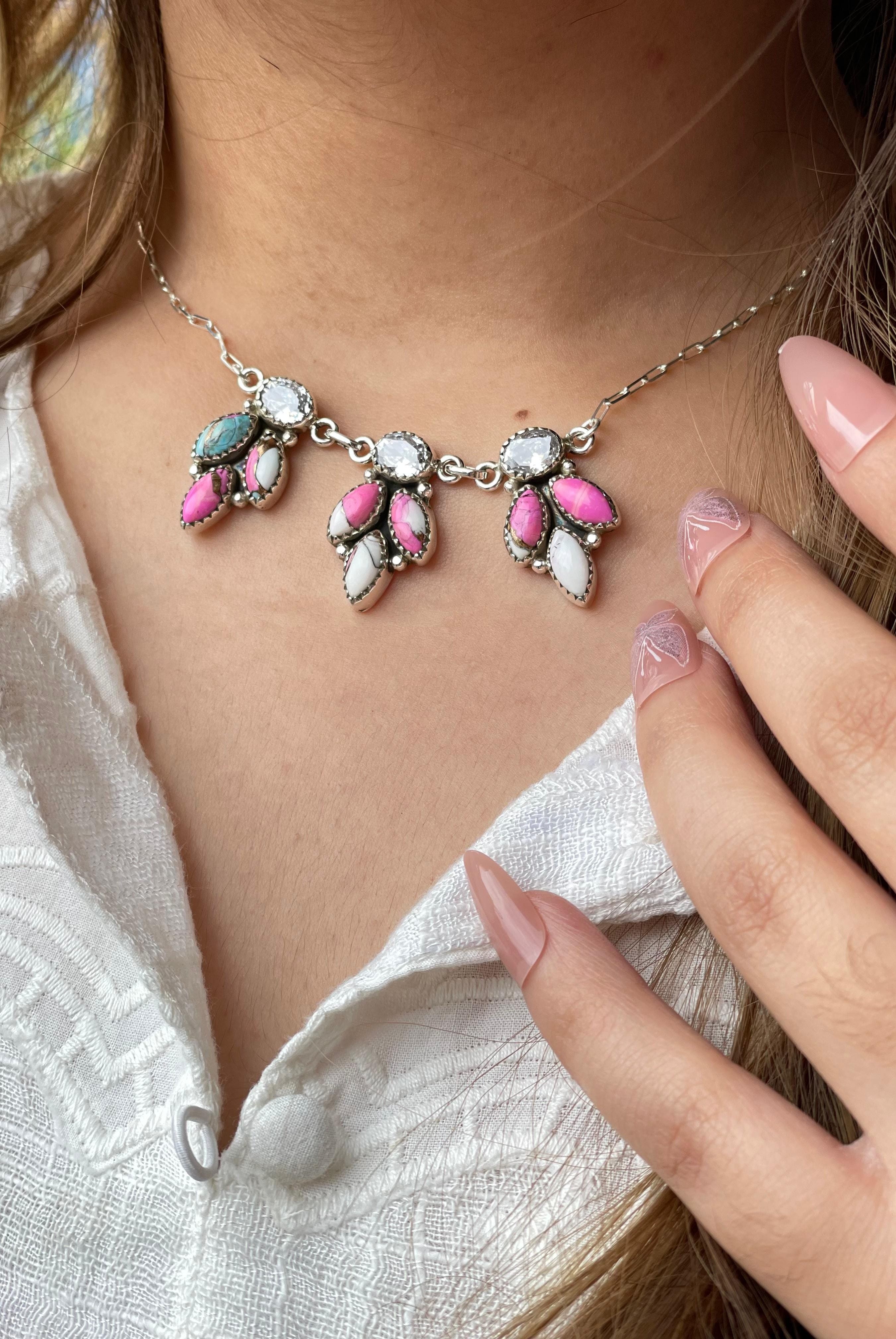 Cotton Candy Statement Necklace Bno. 16-Necklaces-Krush Kandy, Women's Online Fashion Boutique Located in Phoenix, Arizona (Scottsdale Area)