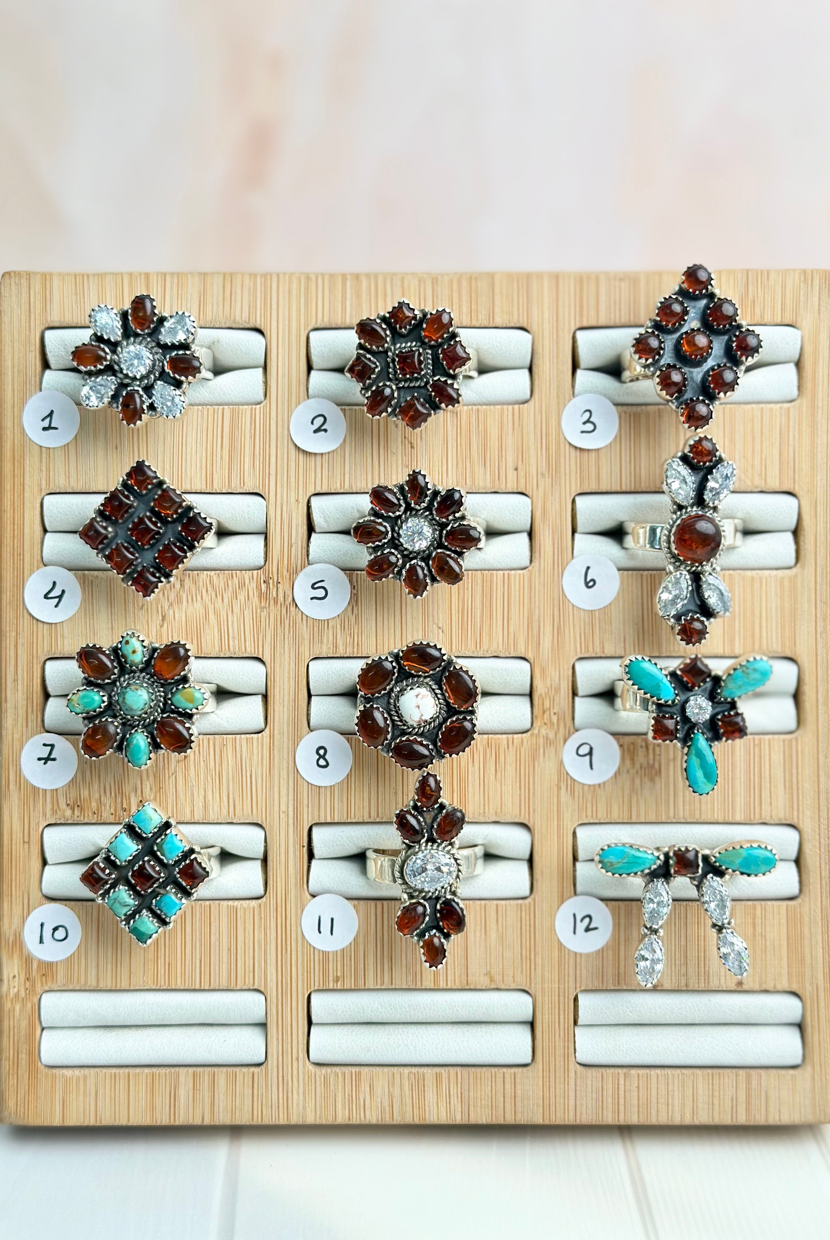 Amber, Turquoise & Crystal One of a Kind Rings-Rings-Krush Kandy, Women's Online Fashion Boutique Located in Phoenix, Arizona (Scottsdale Area)