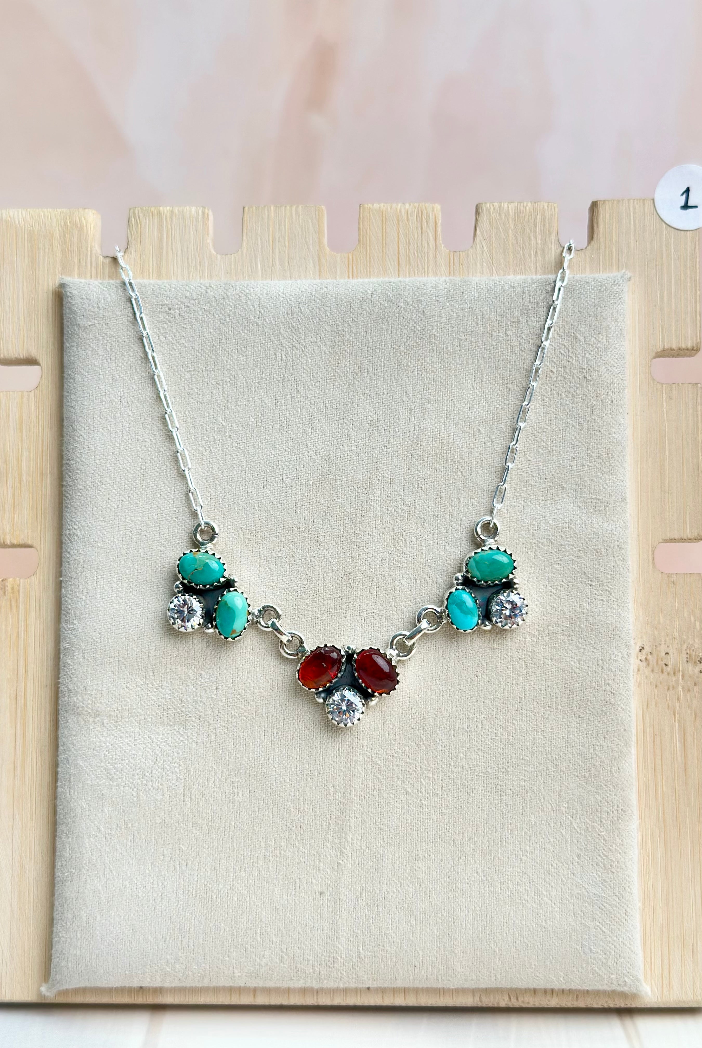 Amber, Turquoise & Crystal Necklaces-Necklaces-Krush Kandy, Women's Online Fashion Boutique Located in Phoenix, Arizona (Scottsdale Area)