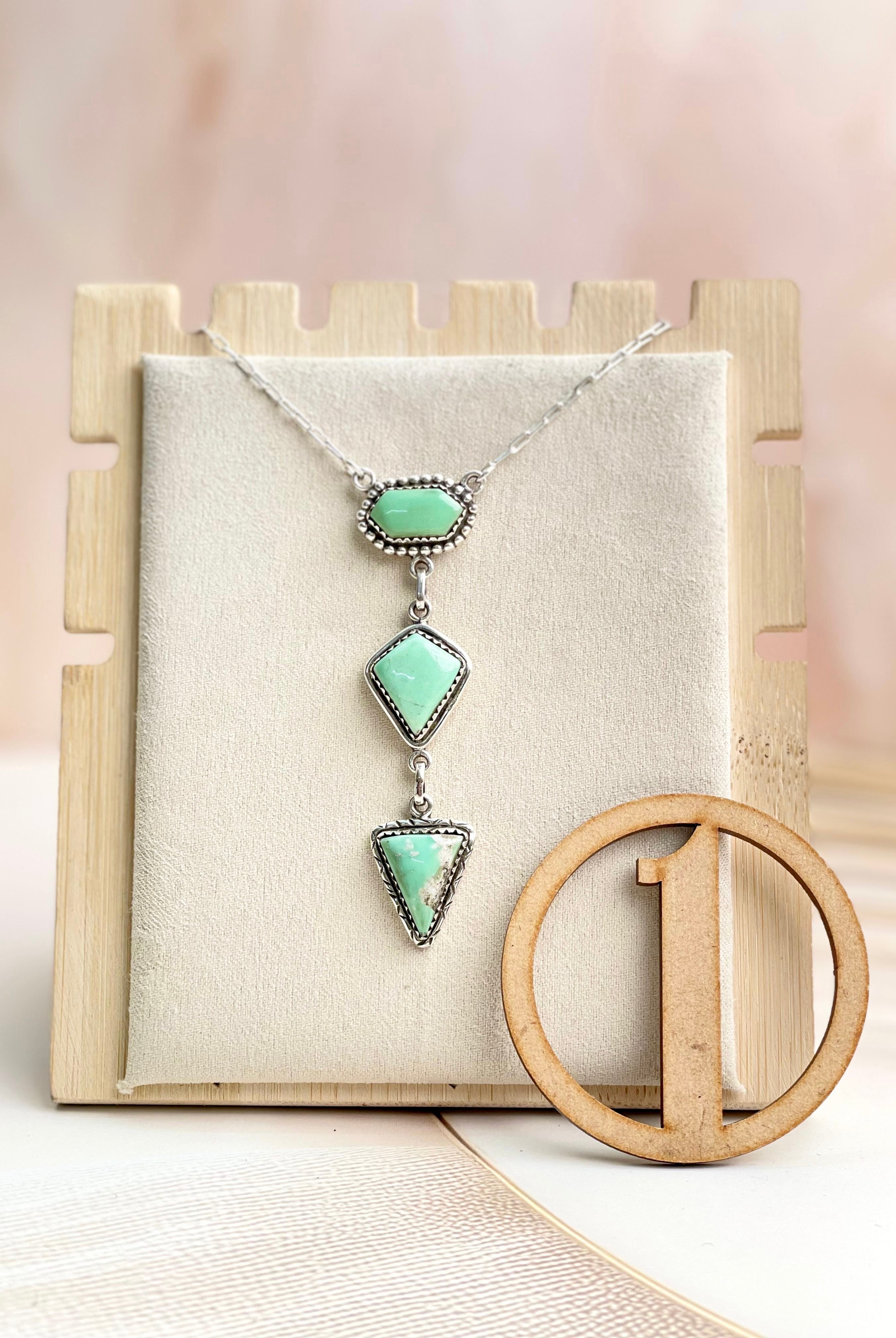 Australian Varascite Lariat Necklace Sno 15-Necklaces-Krush Kandy, Women's Online Fashion Boutique Located in Phoenix, Arizona (Scottsdale Area)
