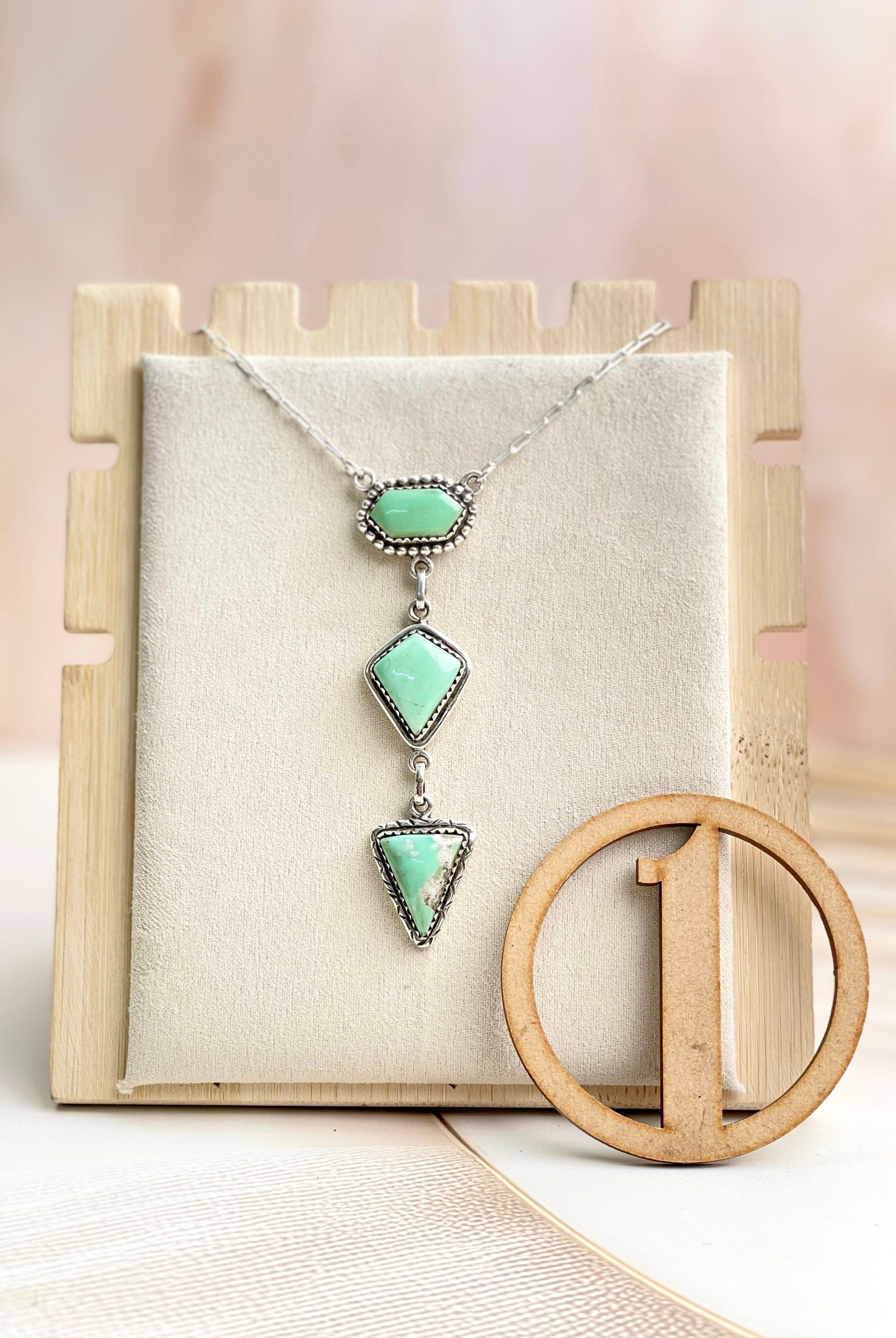 Australian Varascite Lariat Necklace Sno 15-Necklaces-Krush Kandy, Women's Online Fashion Boutique Located in Phoenix, Arizona (Scottsdale Area)