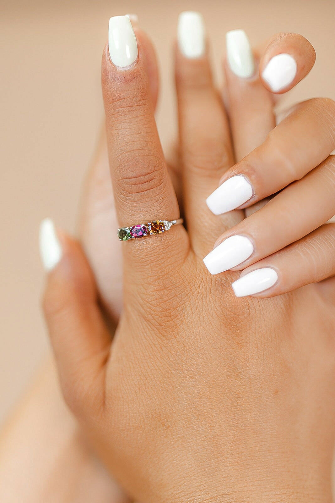 Tourmaline 3 Stone Sterling Silver Dainty Ring-Dainty Rings-Krush Kandy, Women's Online Fashion Boutique Located in Phoenix, Arizona (Scottsdale Area)