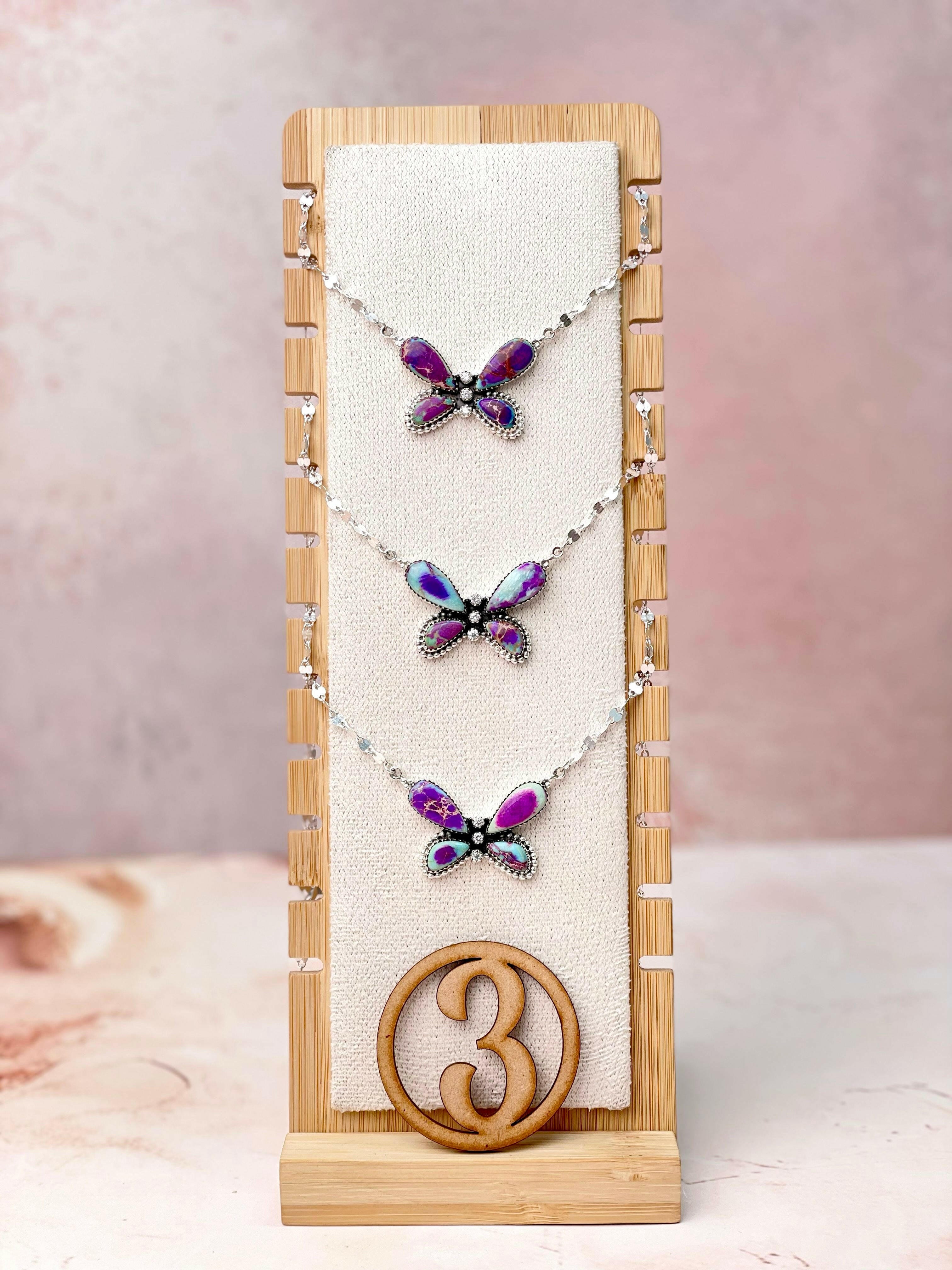 Desert Butterfly Jasper & Crystal Necklace-Necklaces-Krush Kandy, Women's Online Fashion Boutique Located in Phoenix, Arizona (Scottsdale Area)