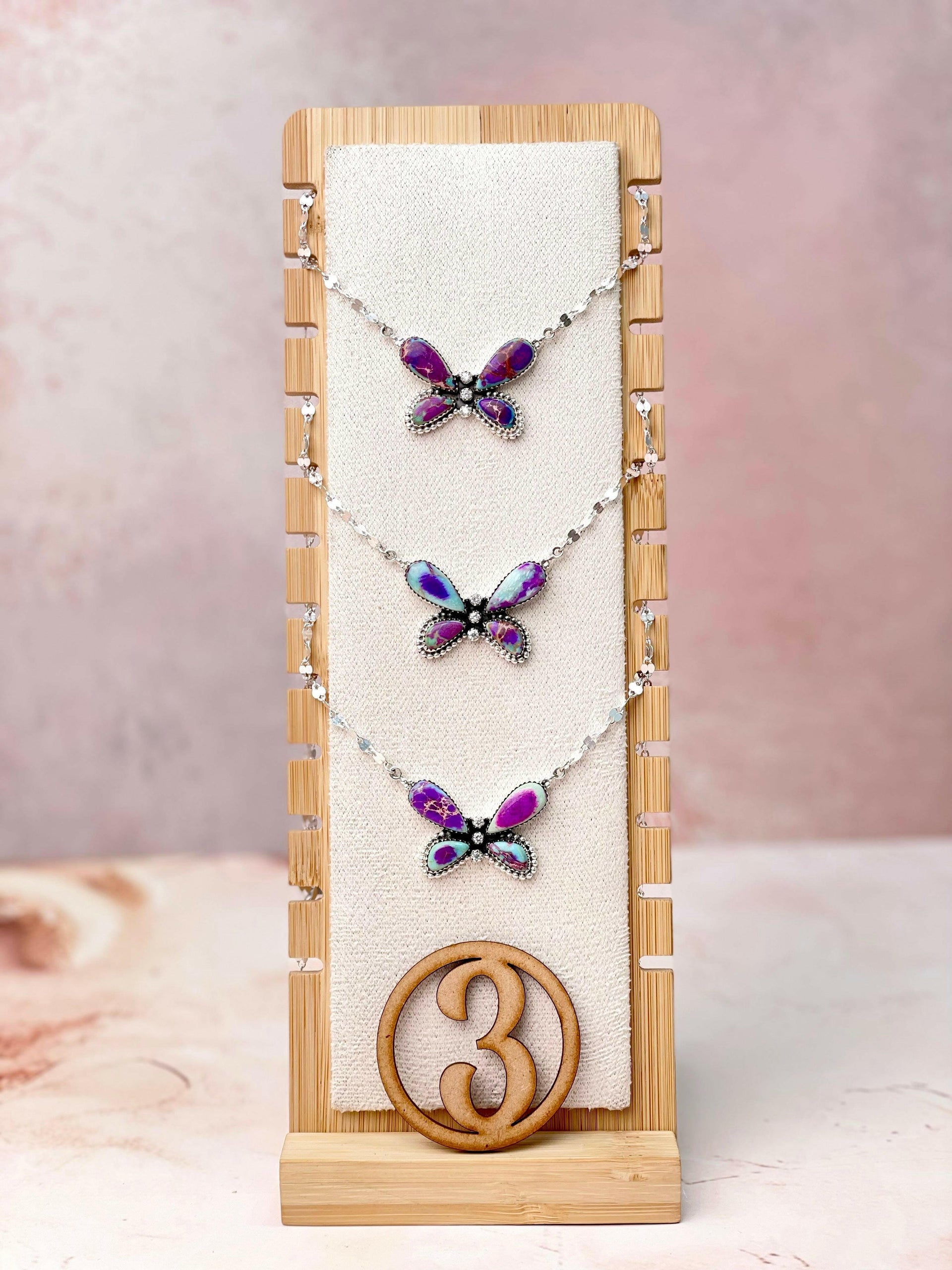 Desert Butterfly Jasper & Crystal Necklace-Necklaces-Krush Kandy, Women's Online Fashion Boutique Located in Phoenix, Arizona (Scottsdale Area)