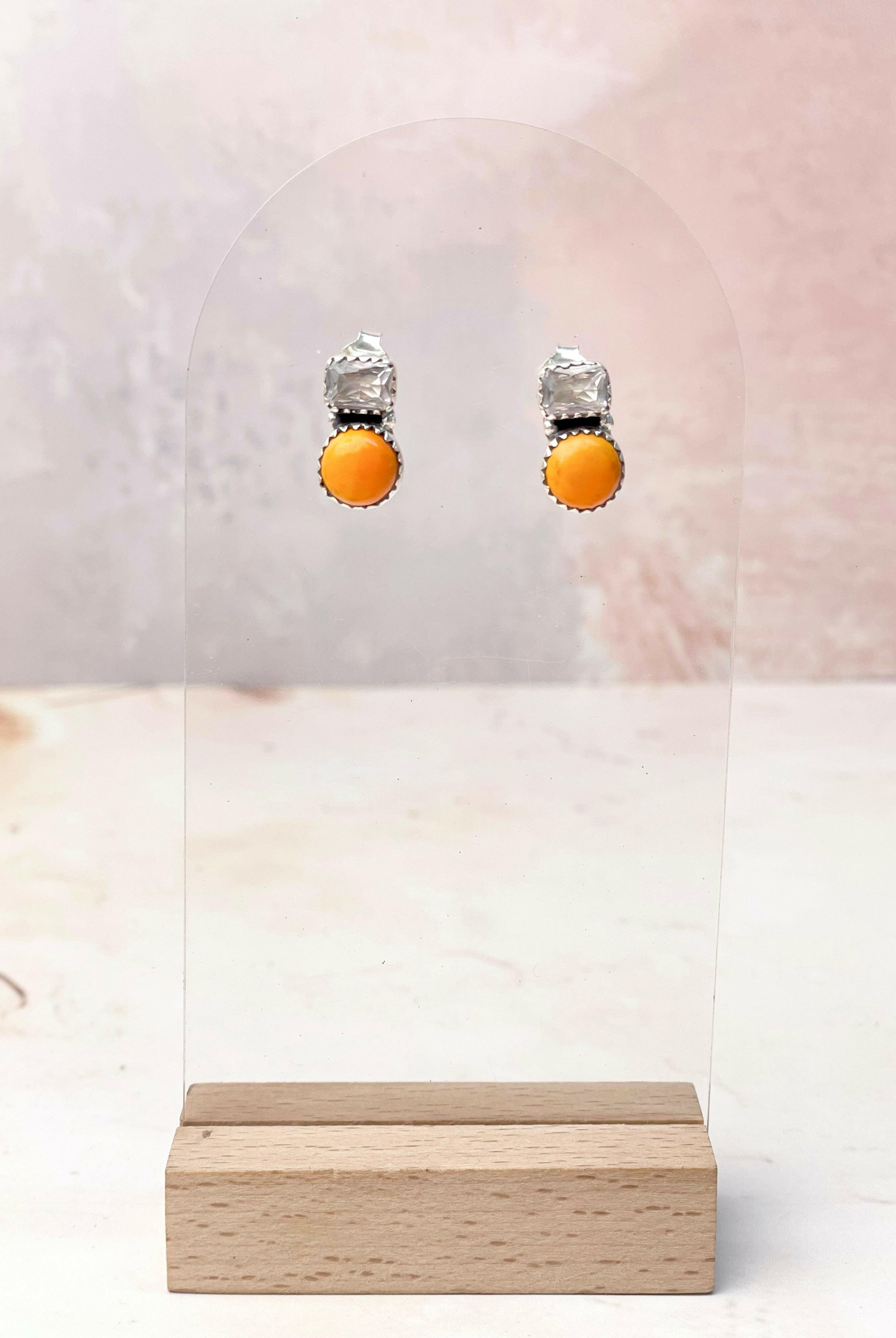 Kristyn's Tangerine Rosarita Studs-Earrings-Krush Kandy, Women's Online Fashion Boutique Located in Phoenix, Arizona (Scottsdale Area)