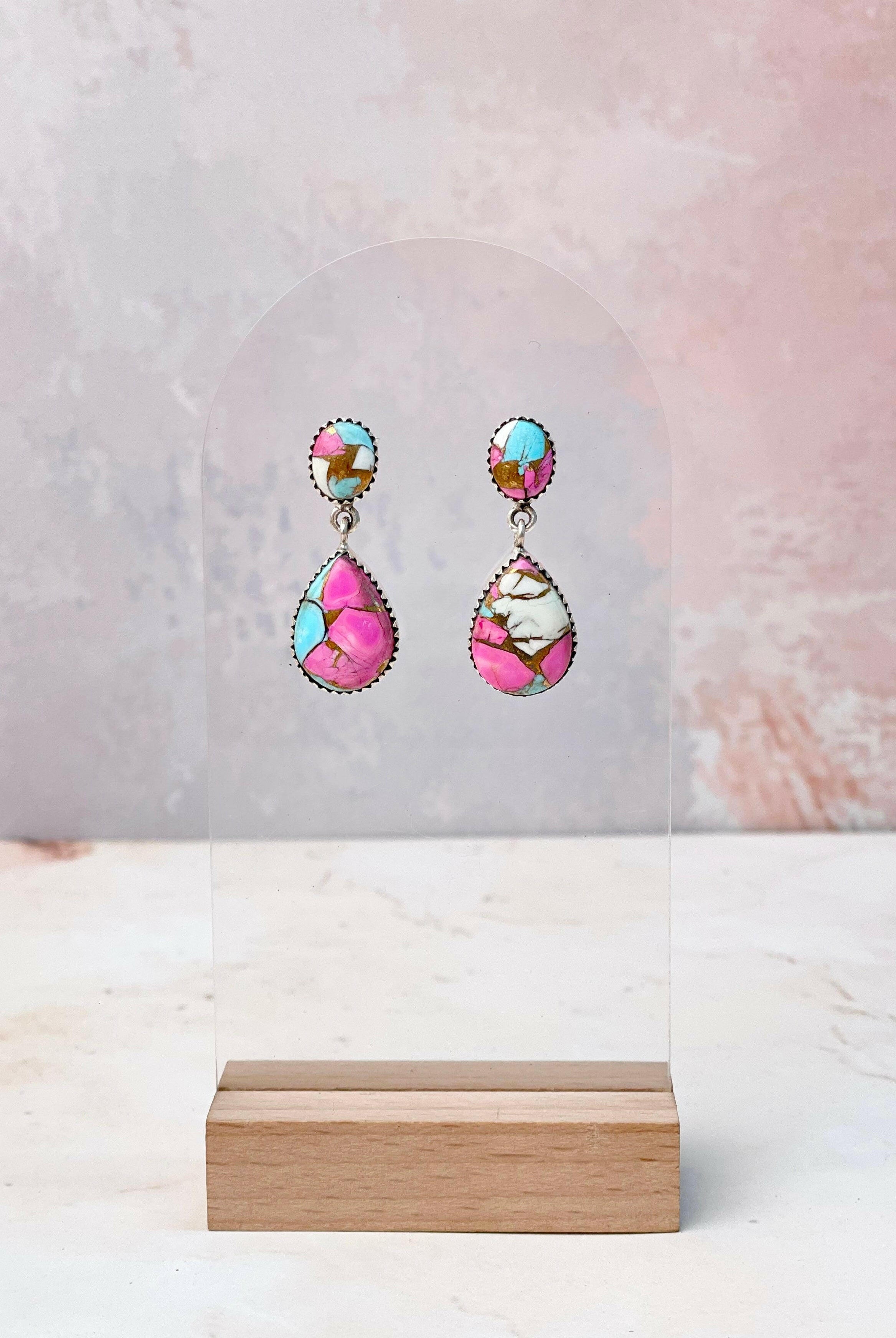 Cotton Candy Slab Drop Earrings-Earrings-Krush Kandy, Women's Online Fashion Boutique Located in Phoenix, Arizona (Scottsdale Area)