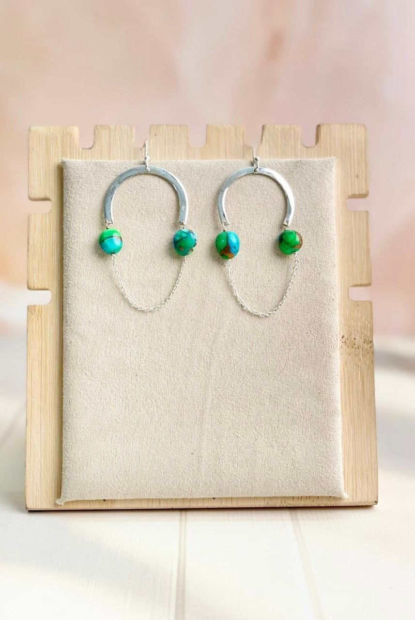 Dahlia Chain Hoop Earrings-Earrings-Krush Kandy, Women's Online Fashion Boutique Located in Phoenix, Arizona (Scottsdale Area)