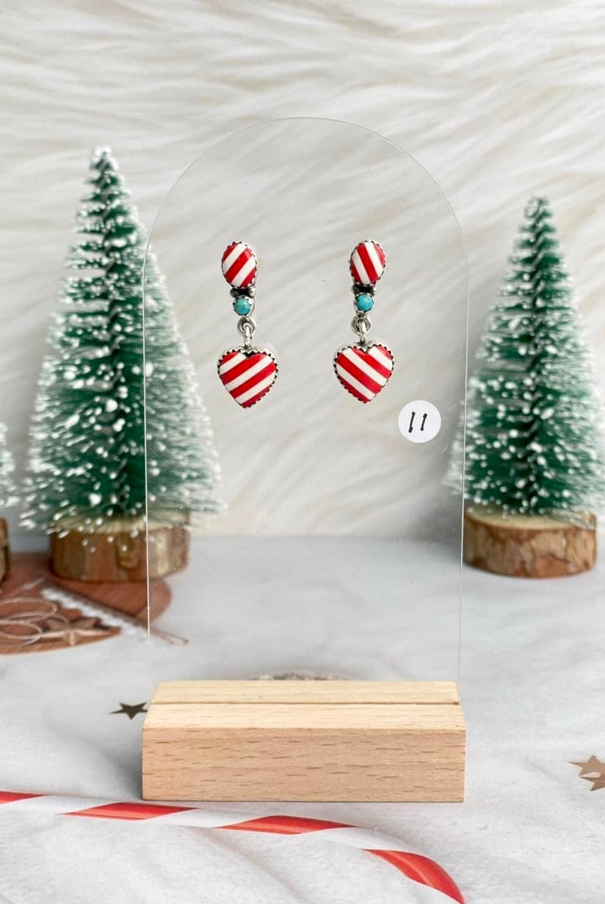 Holly Jolly Red & White Christmas Earrings-Earrings-Krush Kandy, Women's Online Fashion Boutique Located in Phoenix, Arizona (Scottsdale Area)
