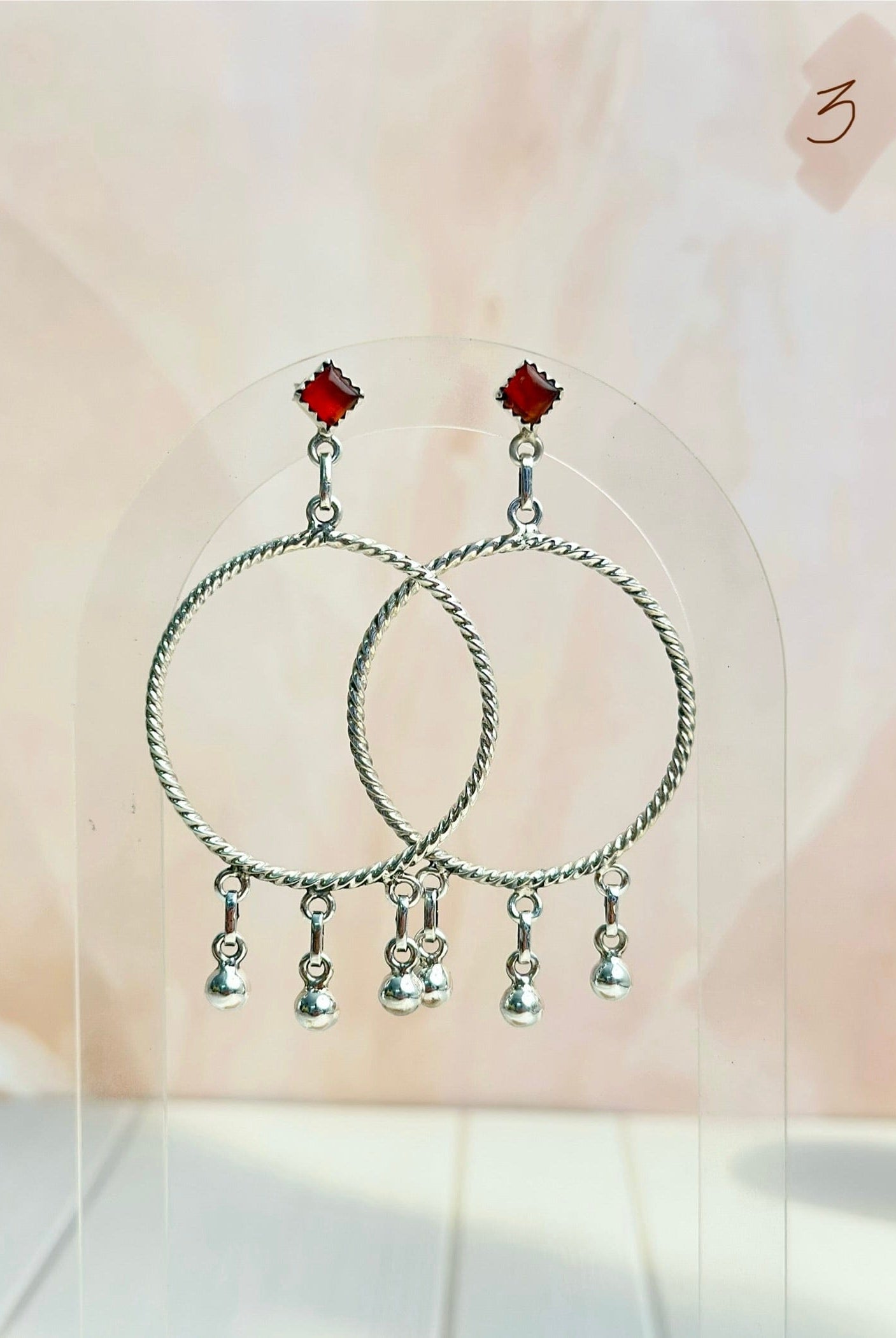 Amber, Turquoise & Crystal Boho Hoops-Earrings-Krush Kandy, Women's Online Fashion Boutique Located in Phoenix, Arizona (Scottsdale Area)