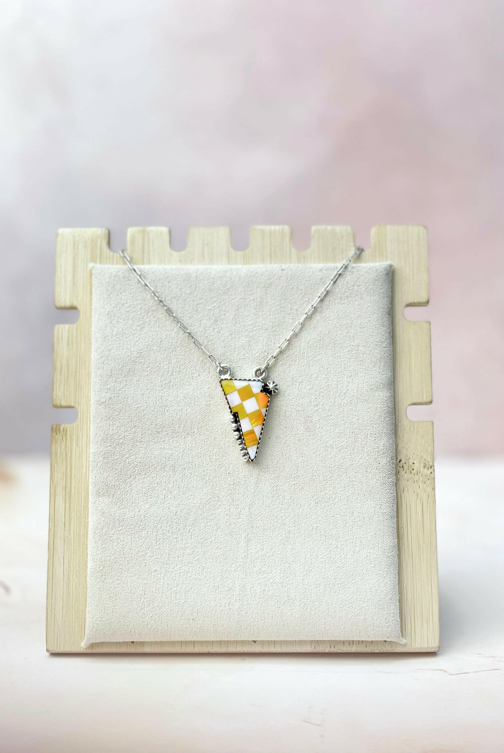 Orange Aurora Opal and Mop Kandy Bolt Necklace-Necklaces-Krush Kandy, Women's Online Fashion Boutique Located in Phoenix, Arizona (Scottsdale Area)