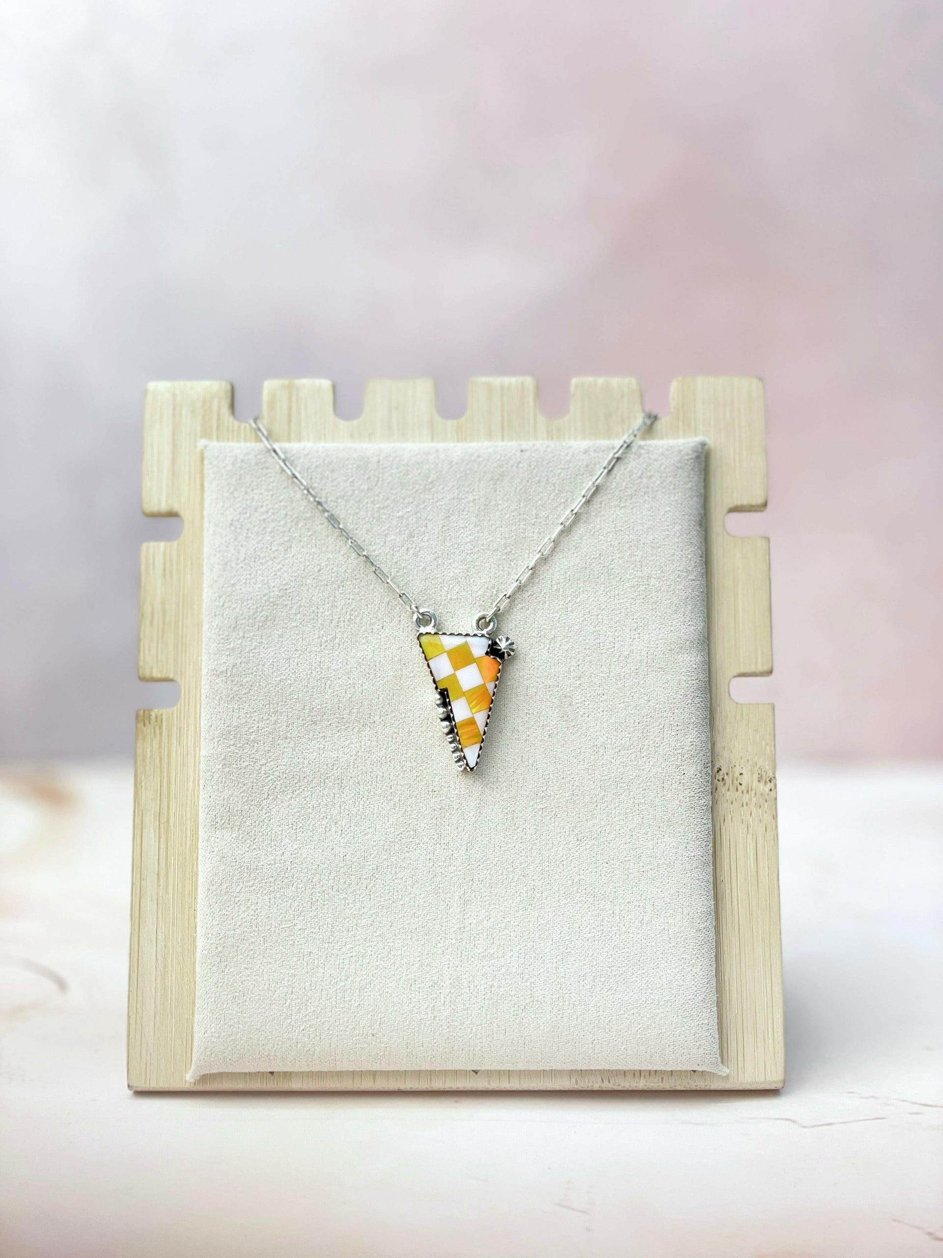 Orange Aurora Opal and Mop Kandy Bolt Necklace-Necklaces-Krush Kandy, Women's Online Fashion Boutique Located in Phoenix, Arizona (Scottsdale Area)