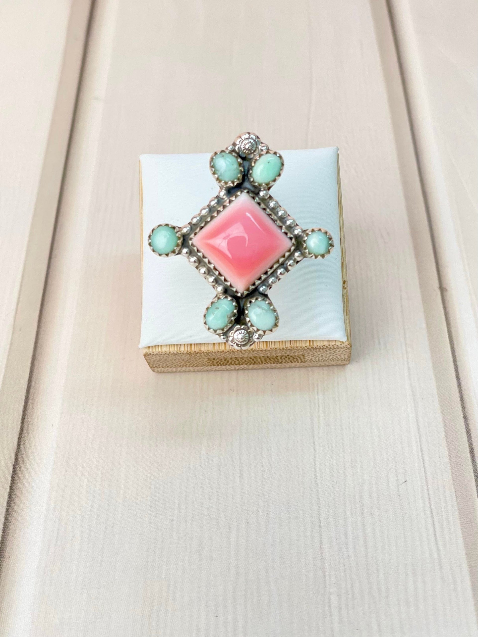 Paloma & Queen Conch Square Cluster Ring-Rings-Krush Kandy, Women's Online Fashion Boutique Located in Phoenix, Arizona (Scottsdale Area)