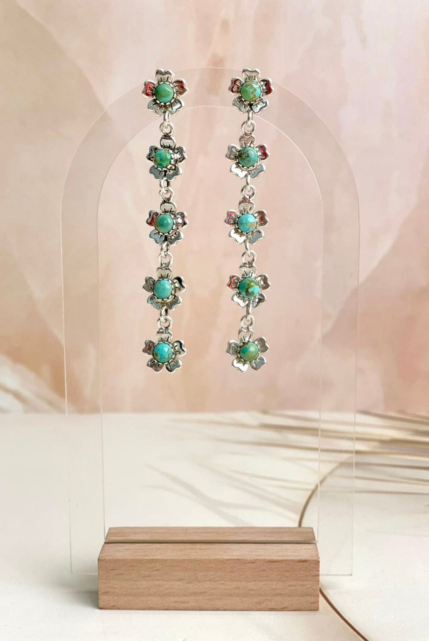 Sterling 5 Flower Dangle Studs-Earrings-Krush Kandy, Women's Online Fashion Boutique Located in Phoenix, Arizona (Scottsdale Area)