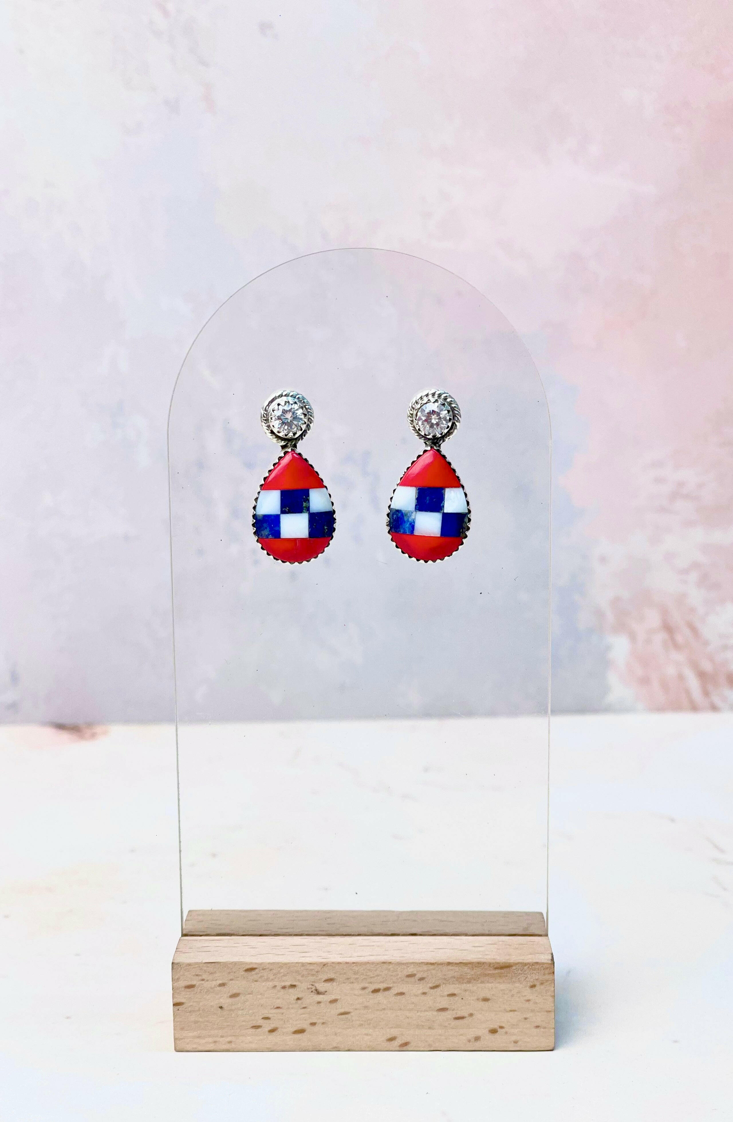 Stars & Stripes Swing Earrings-Earrings-Krush Kandy, Women's Online Fashion Boutique Located in Phoenix, Arizona (Scottsdale Area)