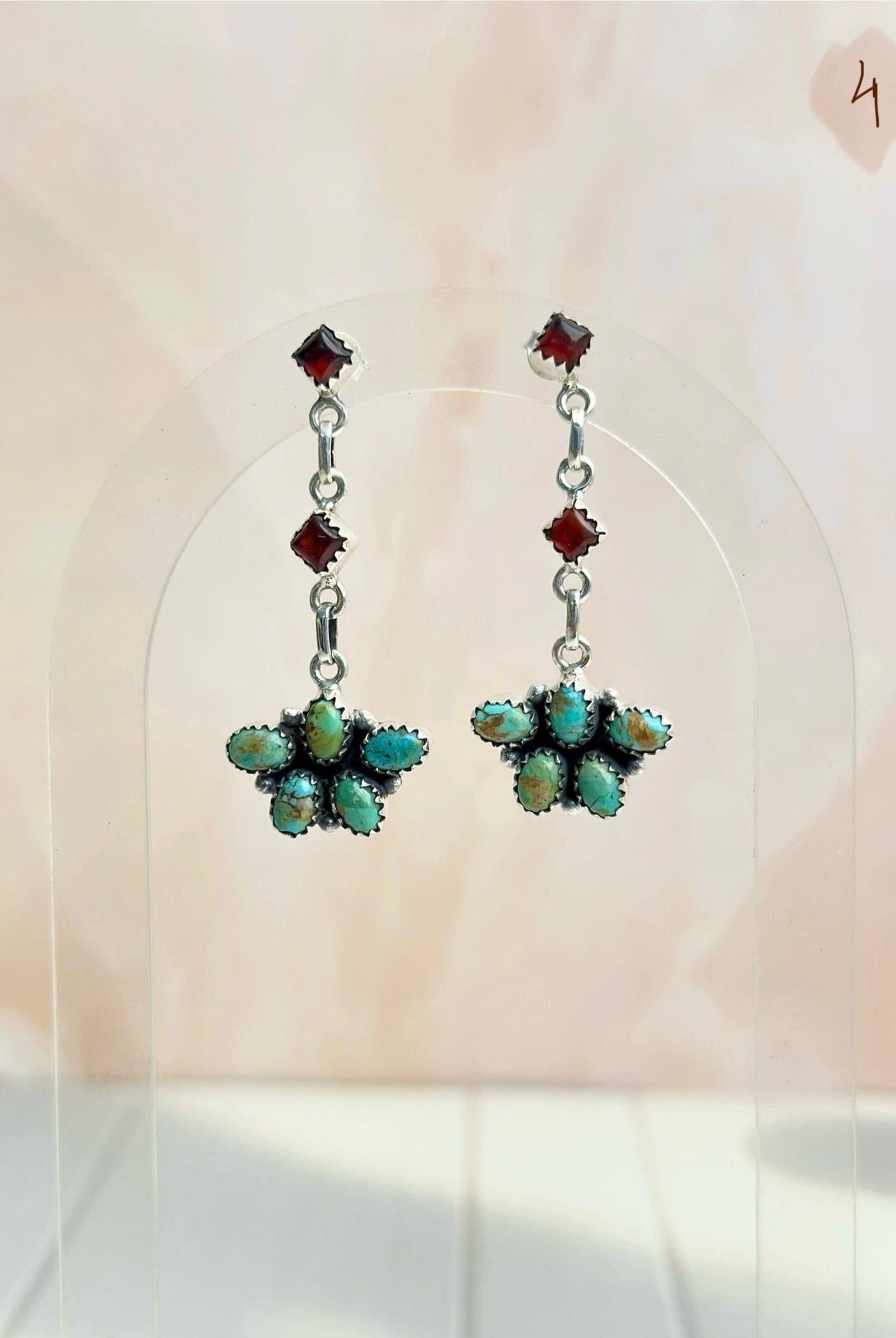 Amber, Turquoise & Crystal Boho Earrings-Earrings-Krush Kandy, Women's Online Fashion Boutique Located in Phoenix, Arizona (Scottsdale Area)