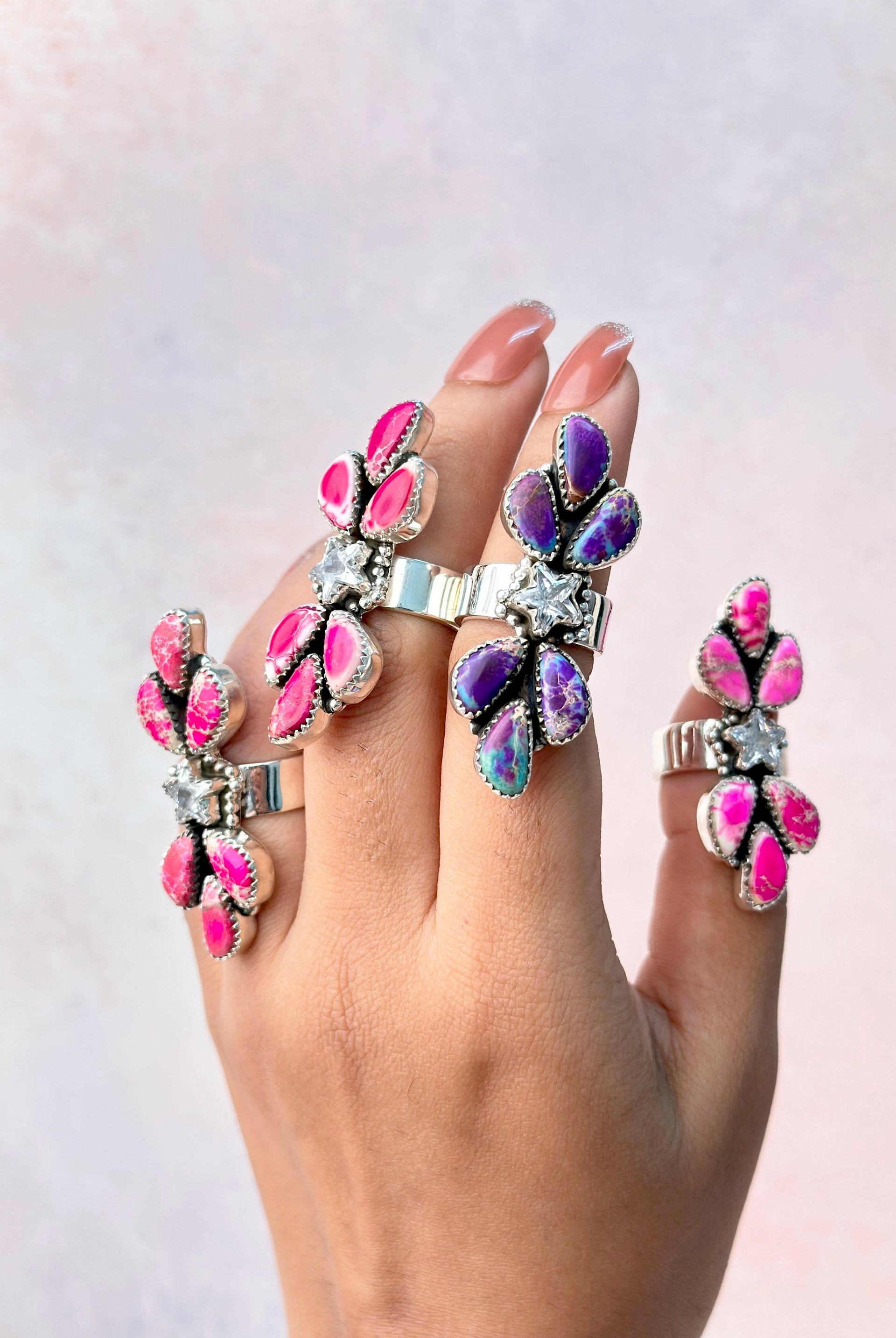 Desert Jasper Petal & Star Crawler Ring-Rings-Krush Kandy, Women's Online Fashion Boutique Located in Phoenix, Arizona (Scottsdale Area)