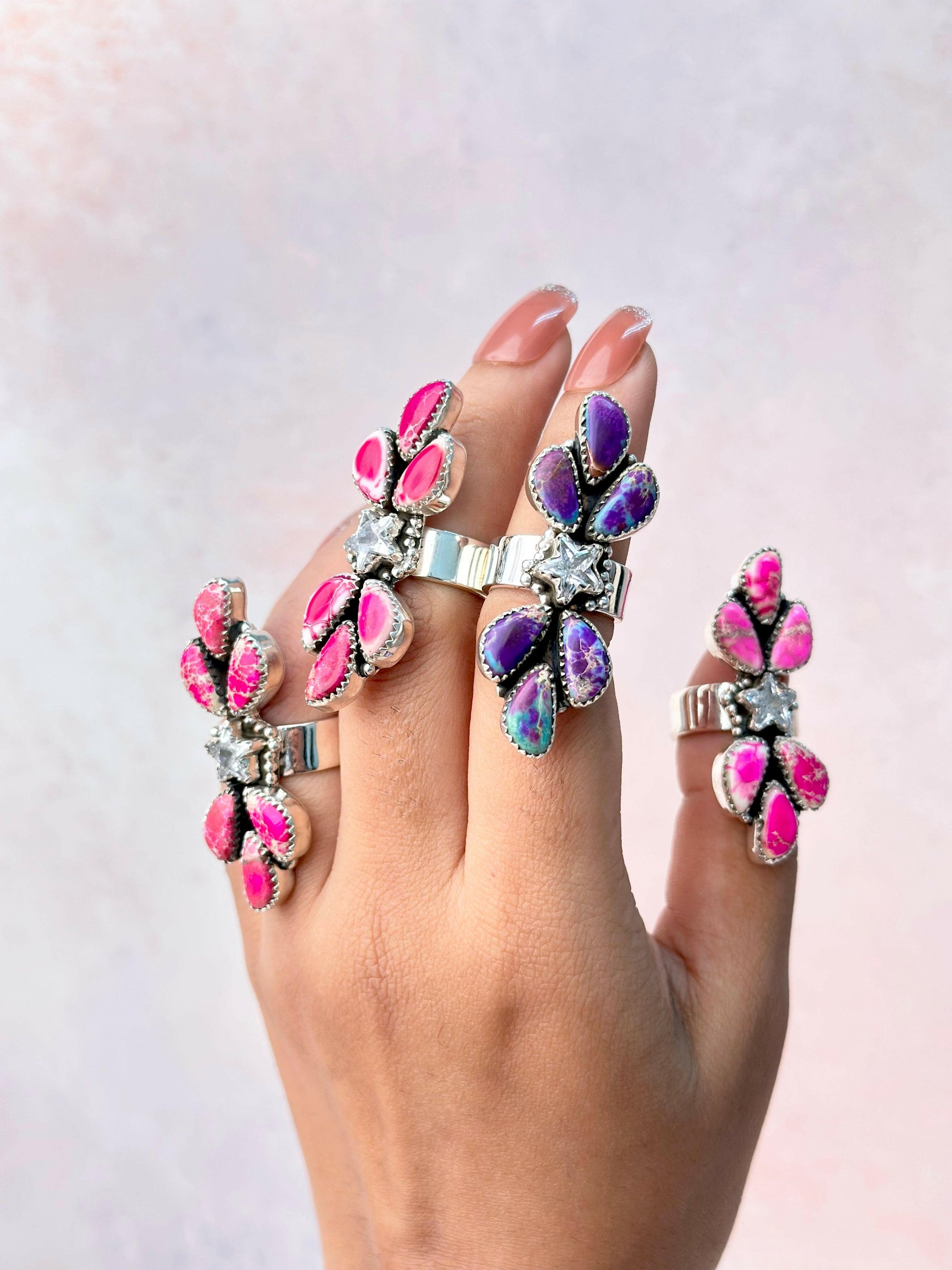 Desert Jasper Petal & Star Crawler Ring-Rings-Krush Kandy, Women's Online Fashion Boutique Located in Phoenix, Arizona (Scottsdale Area)