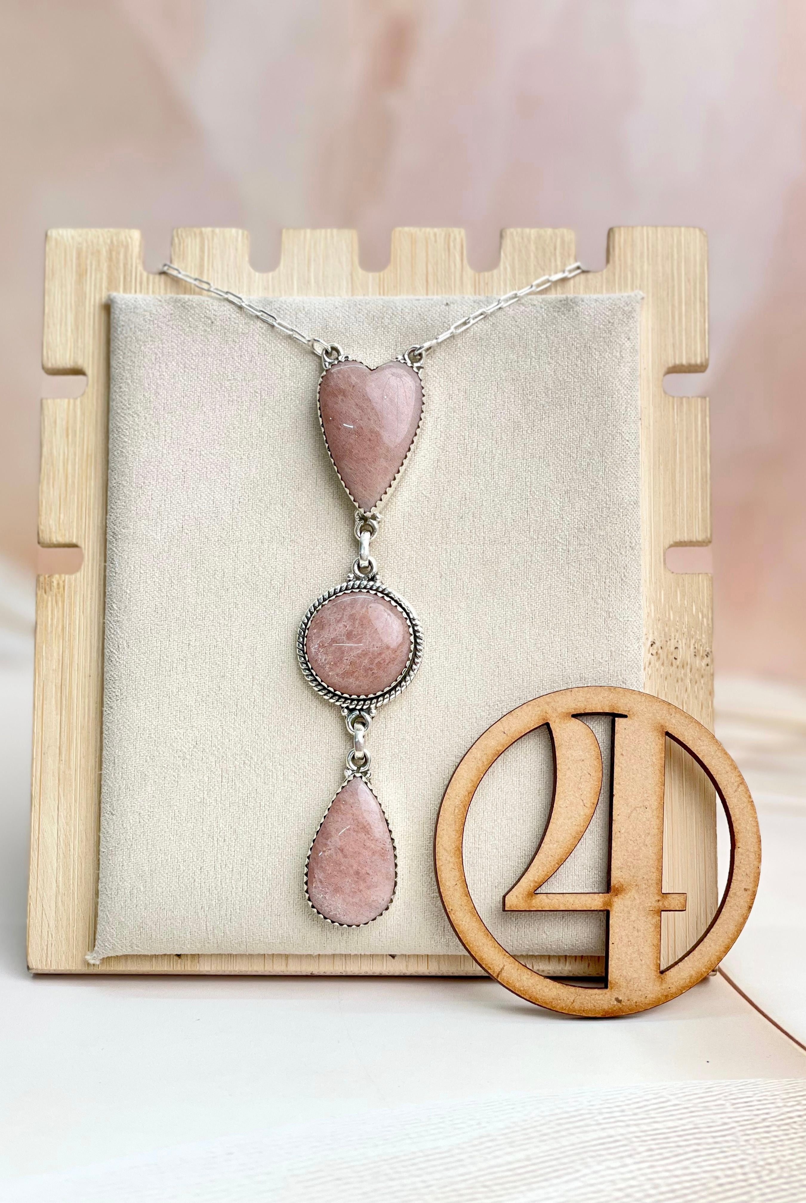 Sunstone 3 stone Necklace sno 34-Necklaces-Krush Kandy, Women's Online Fashion Boutique Located in Phoenix, Arizona (Scottsdale Area)