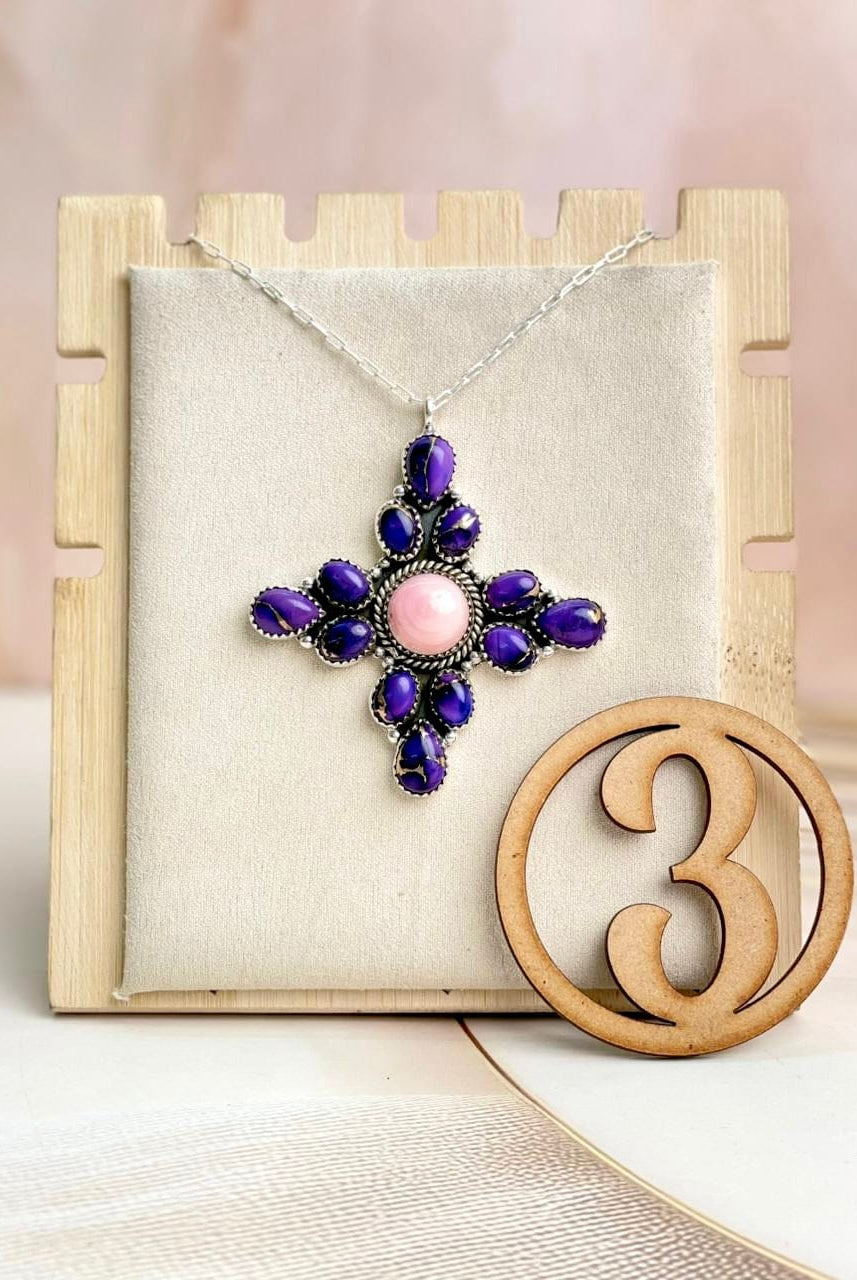 Pink Conch & Berry Dahlia Cluster Necklace-Necklaces-Krush Kandy, Women's Online Fashion Boutique Located in Phoenix, Arizona (Scottsdale Area)