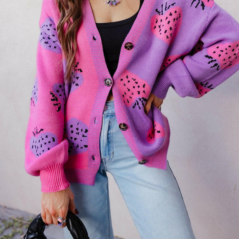 Sweet as Strawberry Wine Cardigan-Cardigans-Krush Kandy, Women's Online Fashion Boutique Located in Phoenix, Arizona (Scottsdale Area)