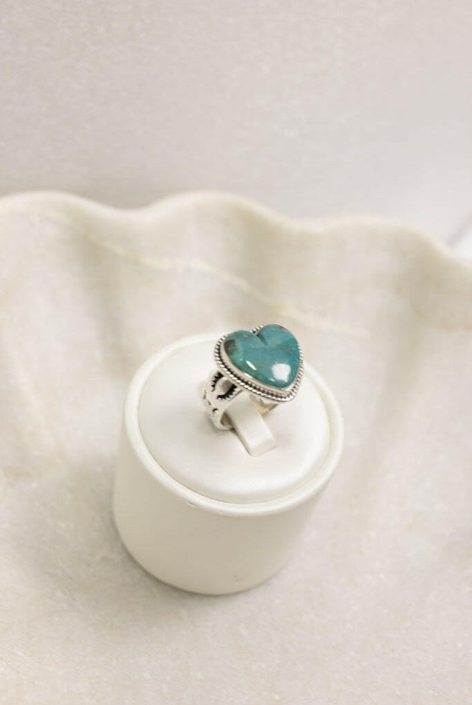 In Love With Turquoise Hearts Sterling Silver Ring-Krush Kandy, Women's Online Fashion Boutique Located in Phoenix, Arizona (Scottsdale Area)