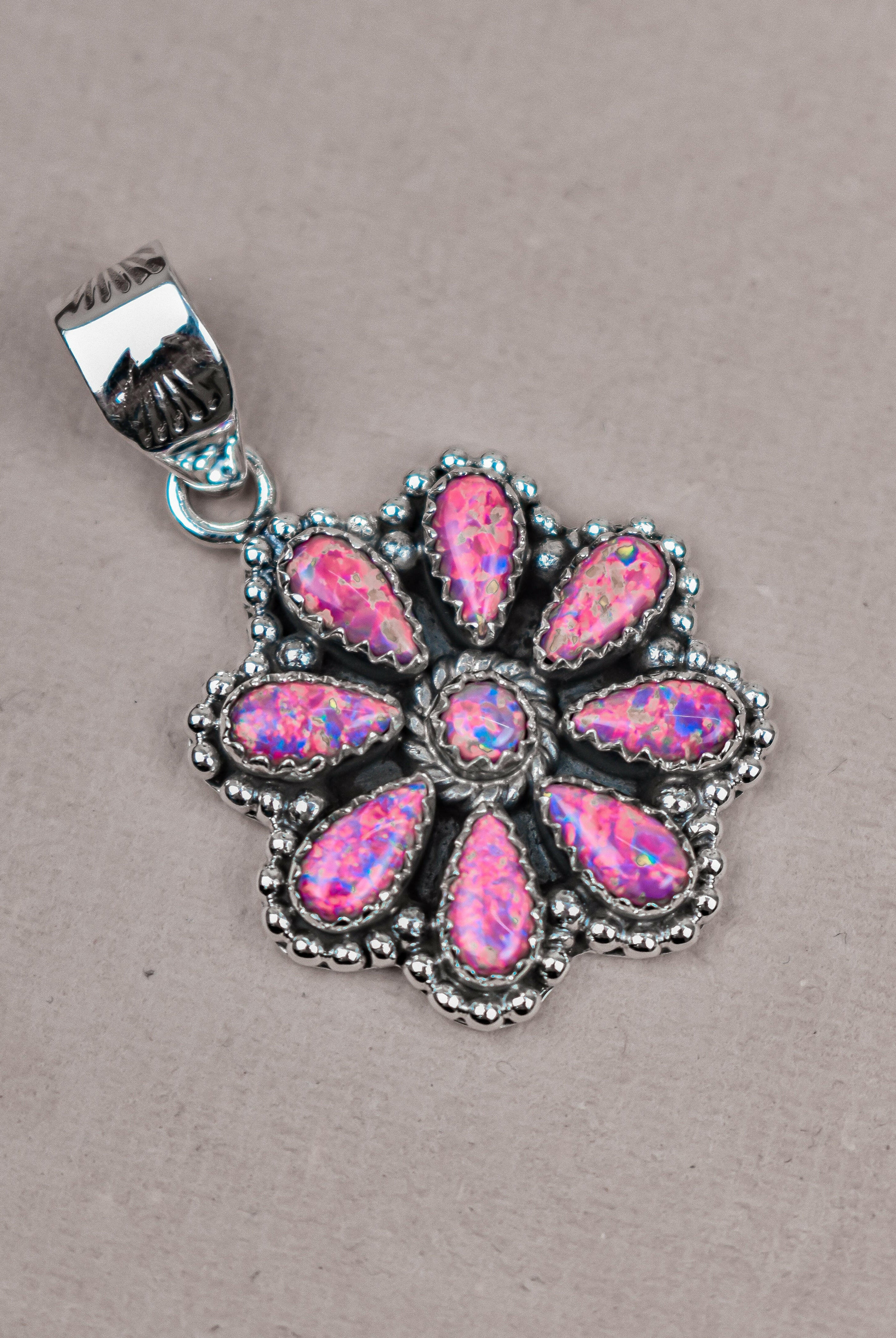 Silver Blossom Gem Pendant-Pendant Necklaces-Krush Kandy, Women's Online Fashion Boutique Located in Phoenix, Arizona (Scottsdale Area)