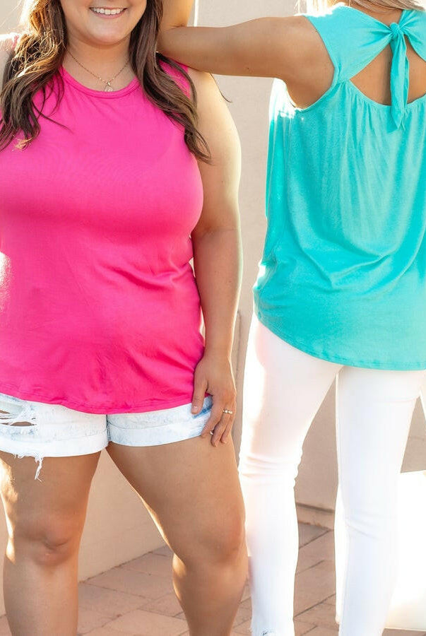Bibi Well That's A Cute Tank Top With Back Ribbon | S-XL multiple Colors-Tanks-Krush Kandy, Women's Online Fashion Boutique Located in Phoenix, Arizona (Scottsdale Area)