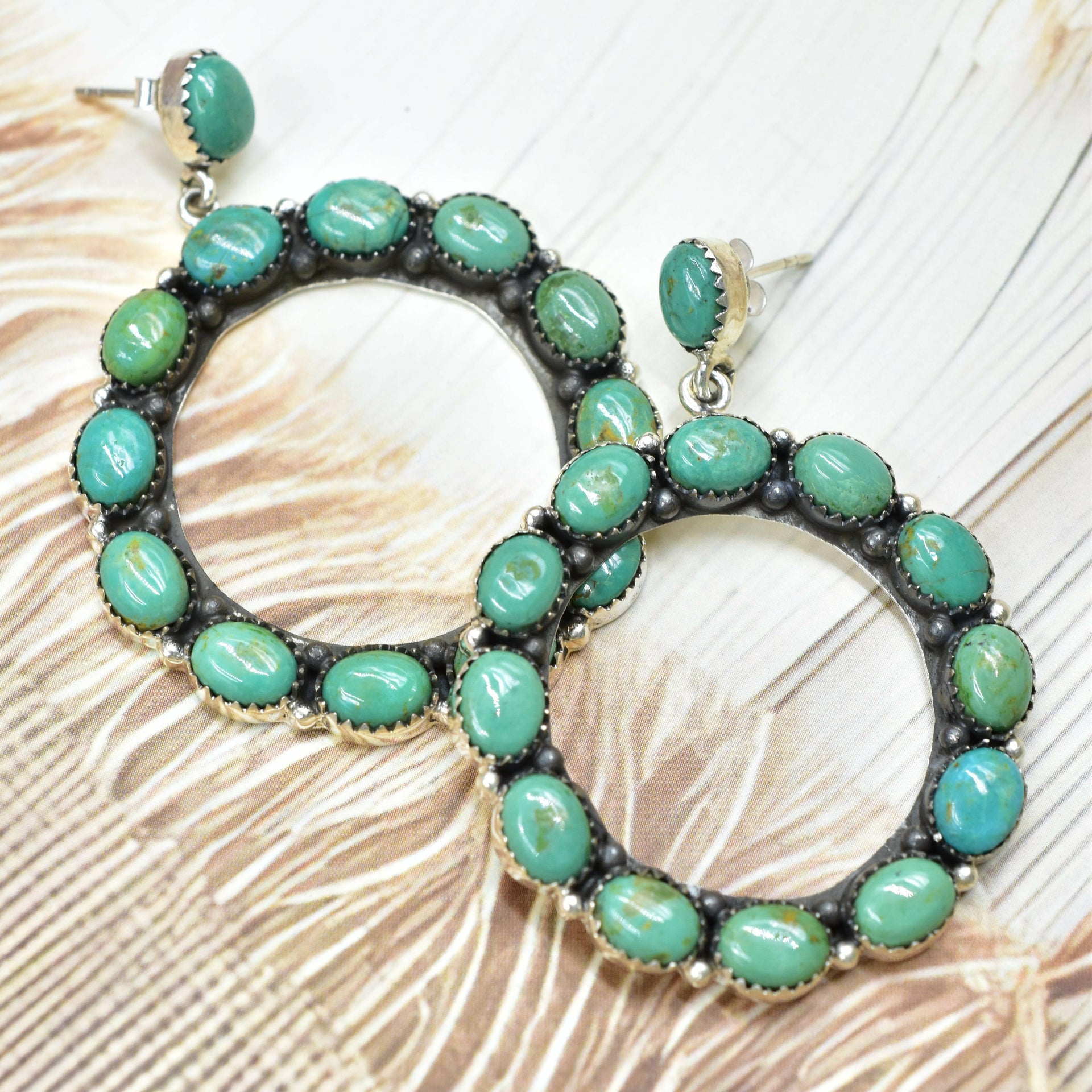 Ariana's Stone Hoop Earrings-Earrings-Krush Kandy, Women's Online Fashion Boutique Located in Phoenix, Arizona (Scottsdale Area)