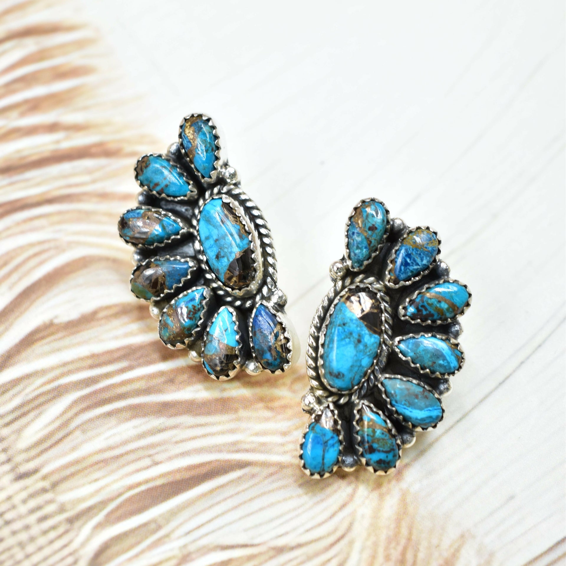 Half Cluster Kandy Stone Stud Earrings-Earrings-Krush Kandy, Women's Online Fashion Boutique Located in Phoenix, Arizona (Scottsdale Area)
