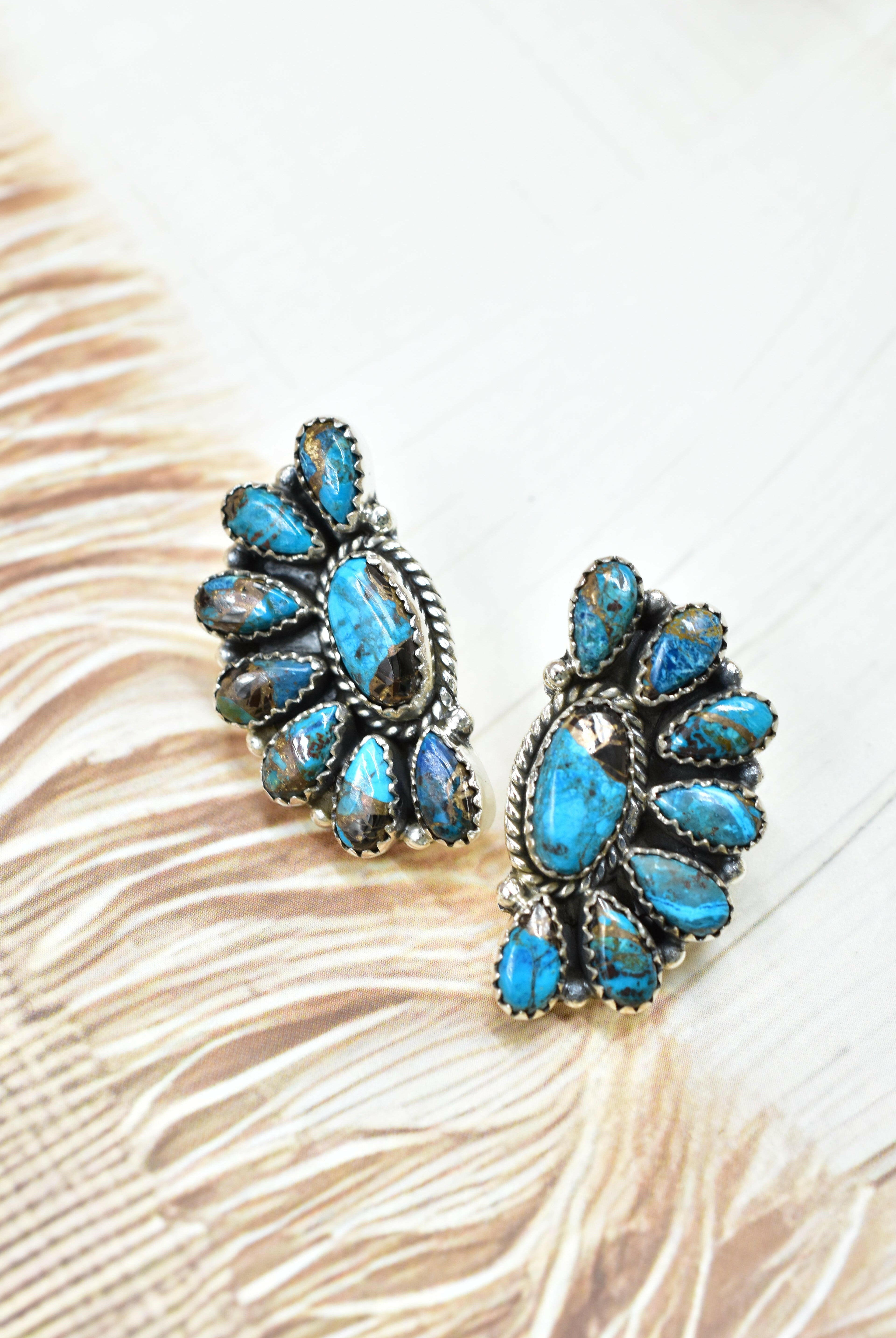 Half Cluster Kandy Stone Stud Earrings-Earrings-Krush Kandy, Women's Online Fashion Boutique Located in Phoenix, Arizona (Scottsdale Area)