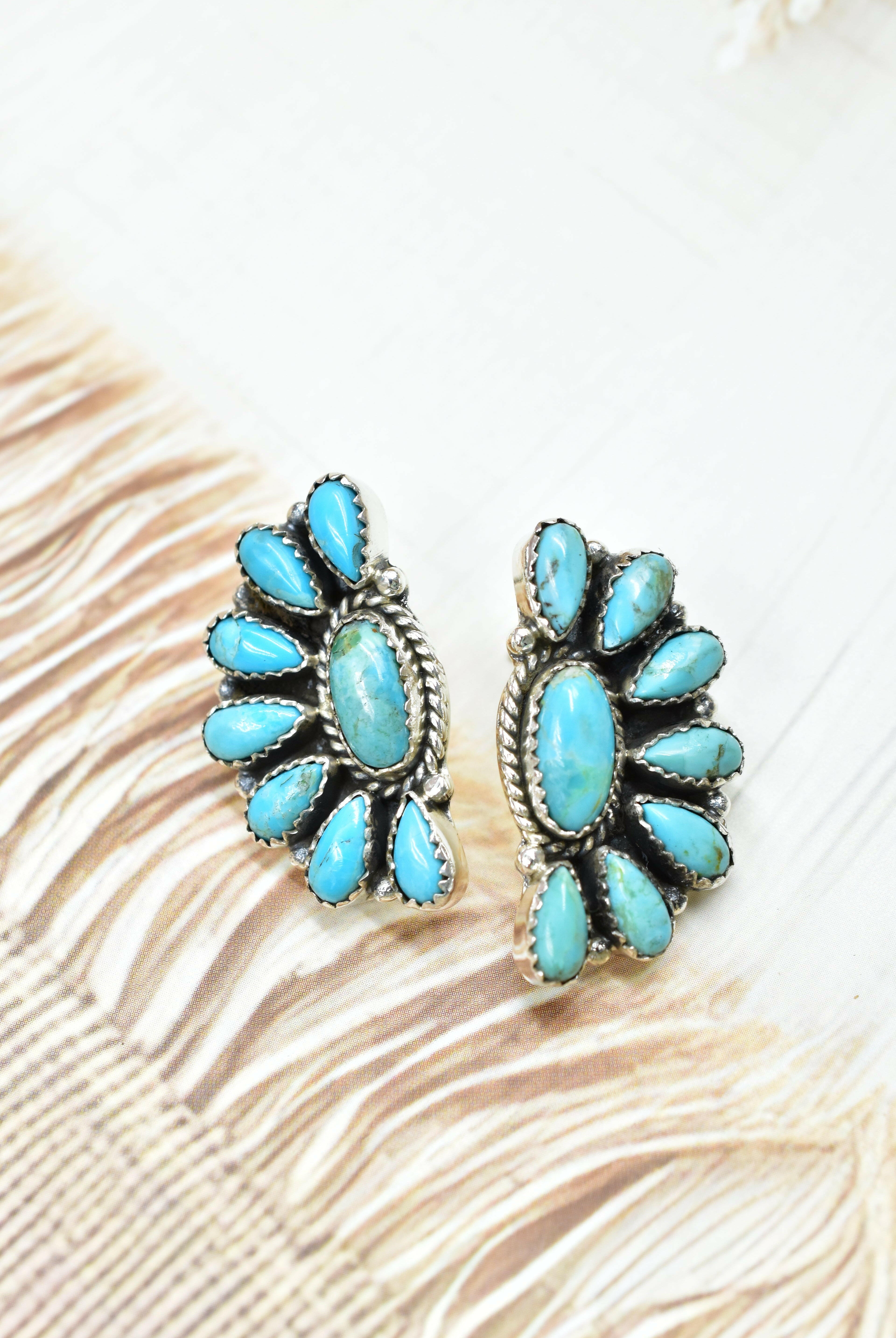 Half Cluster Kandy Stone Stud Earrings-Earrings-Krush Kandy, Women's Online Fashion Boutique Located in Phoenix, Arizona (Scottsdale Area)