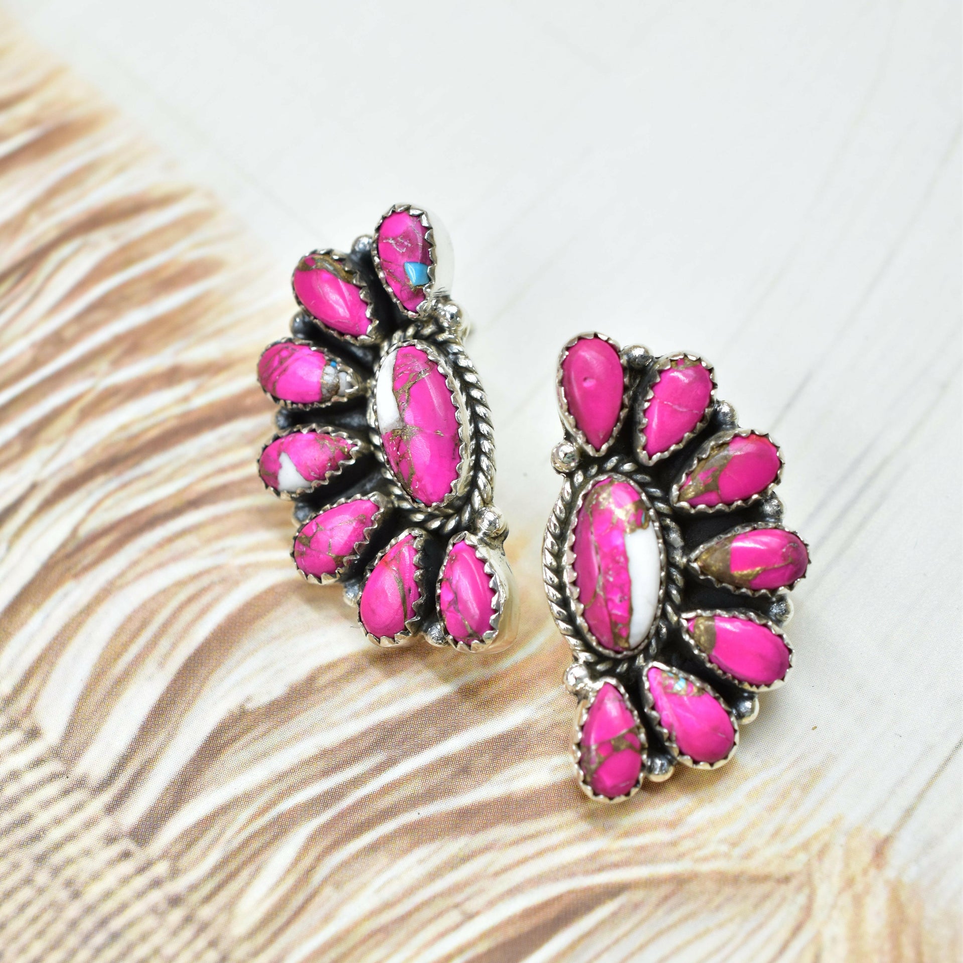 Half Cluster Kandy Stone Stud Earrings-Earrings-Krush Kandy, Women's Online Fashion Boutique Located in Phoenix, Arizona (Scottsdale Area)