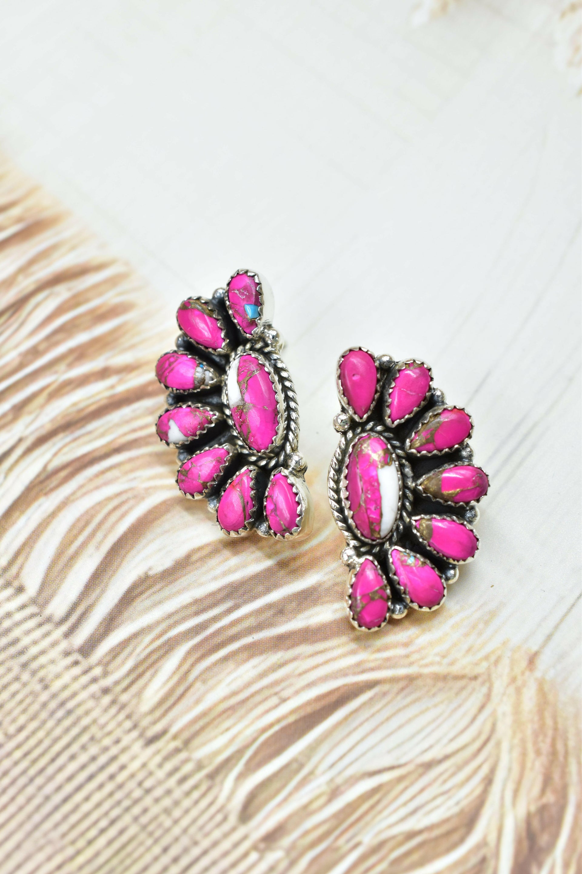 Half Cluster Kandy Stone Stud Earrings-Earrings-Krush Kandy, Women's Online Fashion Boutique Located in Phoenix, Arizona (Scottsdale Area)