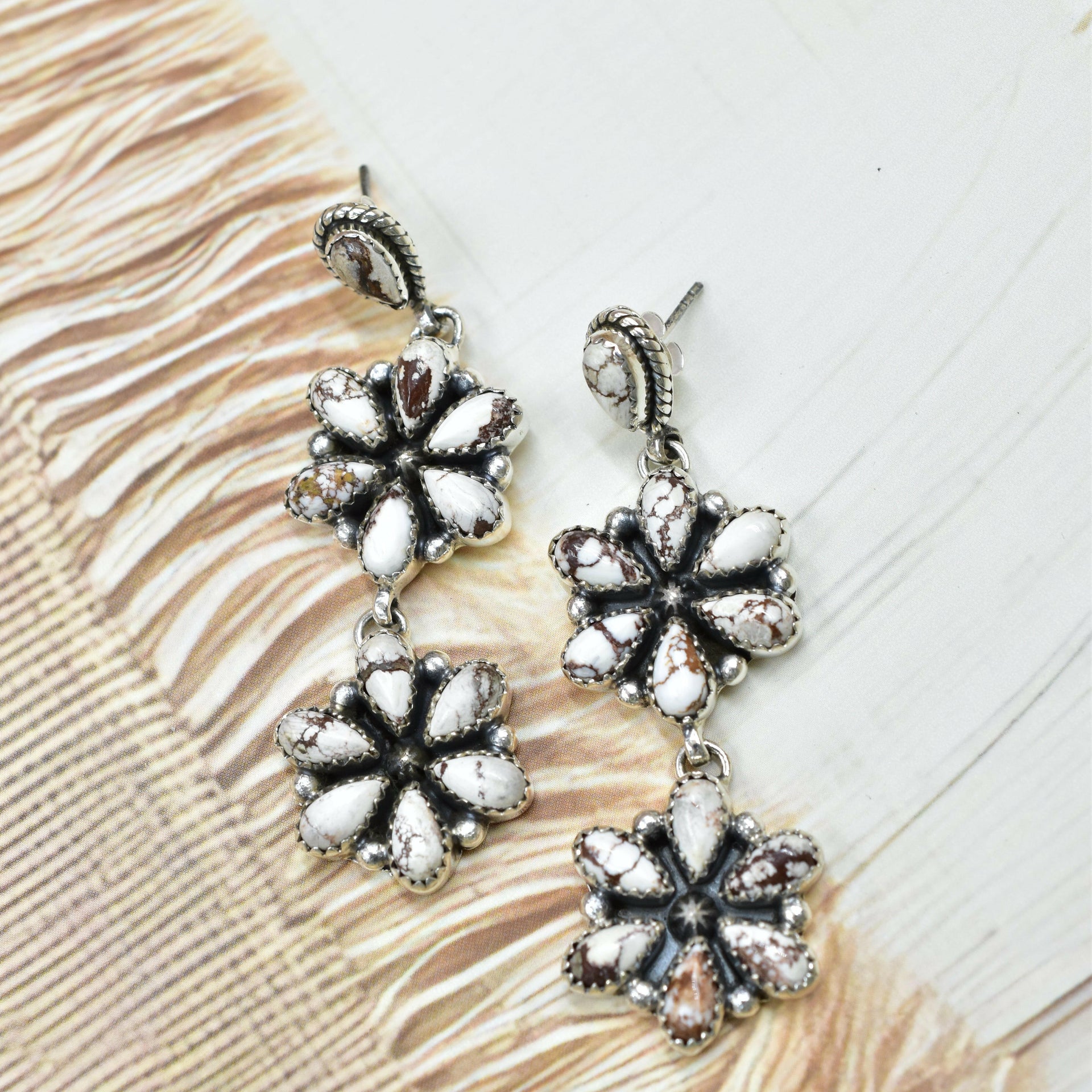 Serenity's Cluster Stone Drop Earrings-Earrings-Krush Kandy, Women's Online Fashion Boutique Located in Phoenix, Arizona (Scottsdale Area)