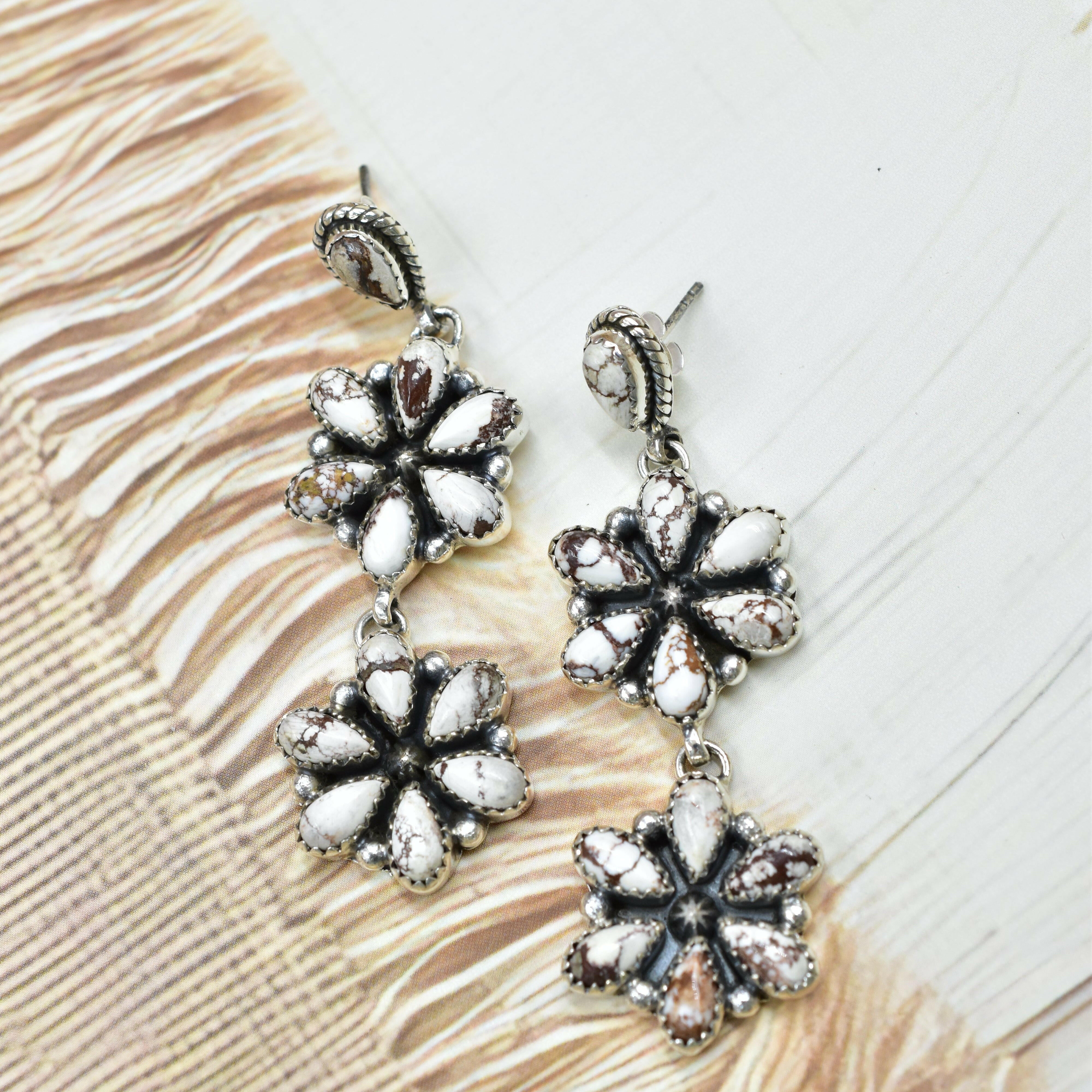 Serenity's Cluster Stone Drop Earrings-Earrings-Krush Kandy, Women's Online Fashion Boutique Located in Phoenix, Arizona (Scottsdale Area)