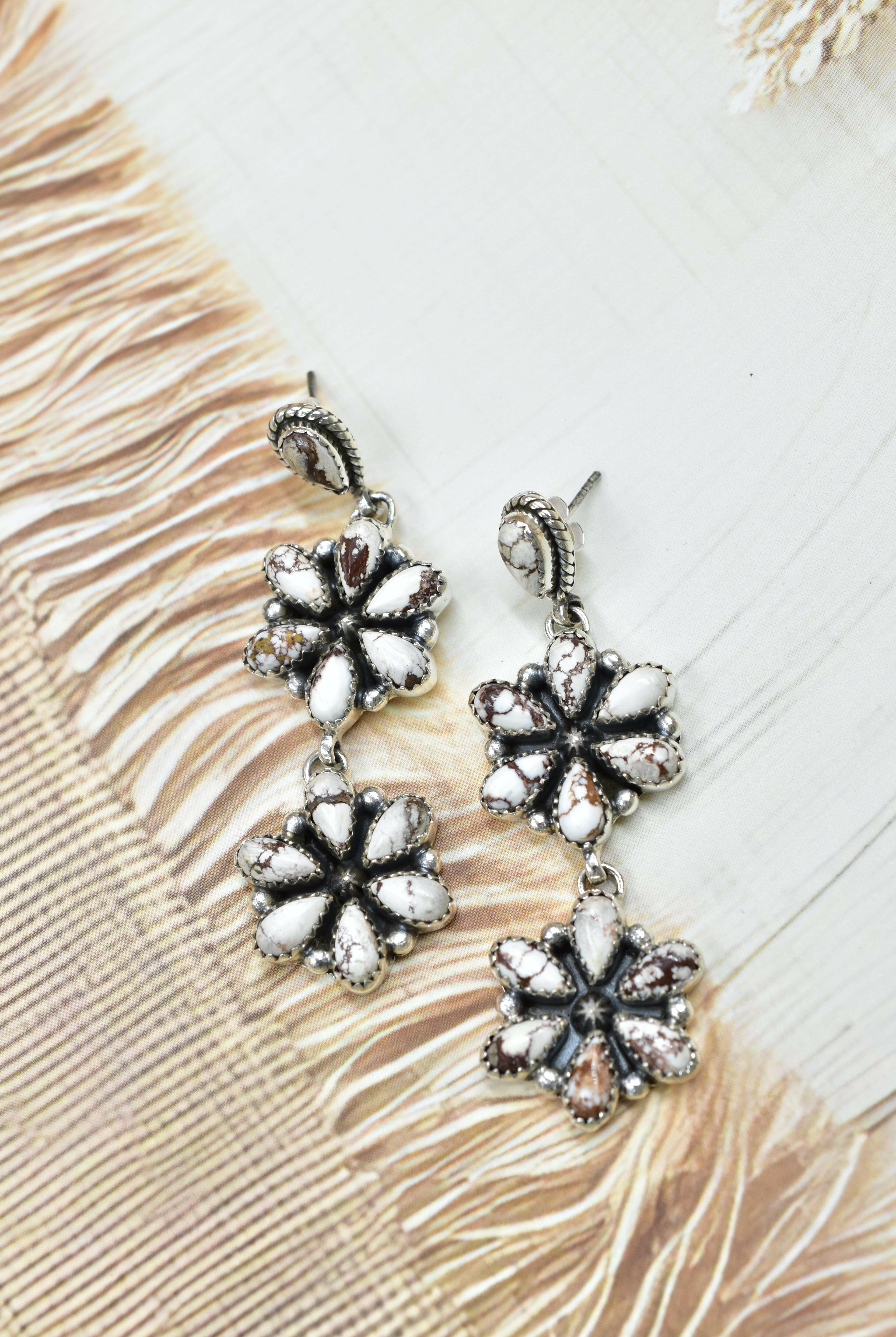 Serenity's Cluster Stone Drop Earrings-Earrings-Krush Kandy, Women's Online Fashion Boutique Located in Phoenix, Arizona (Scottsdale Area)