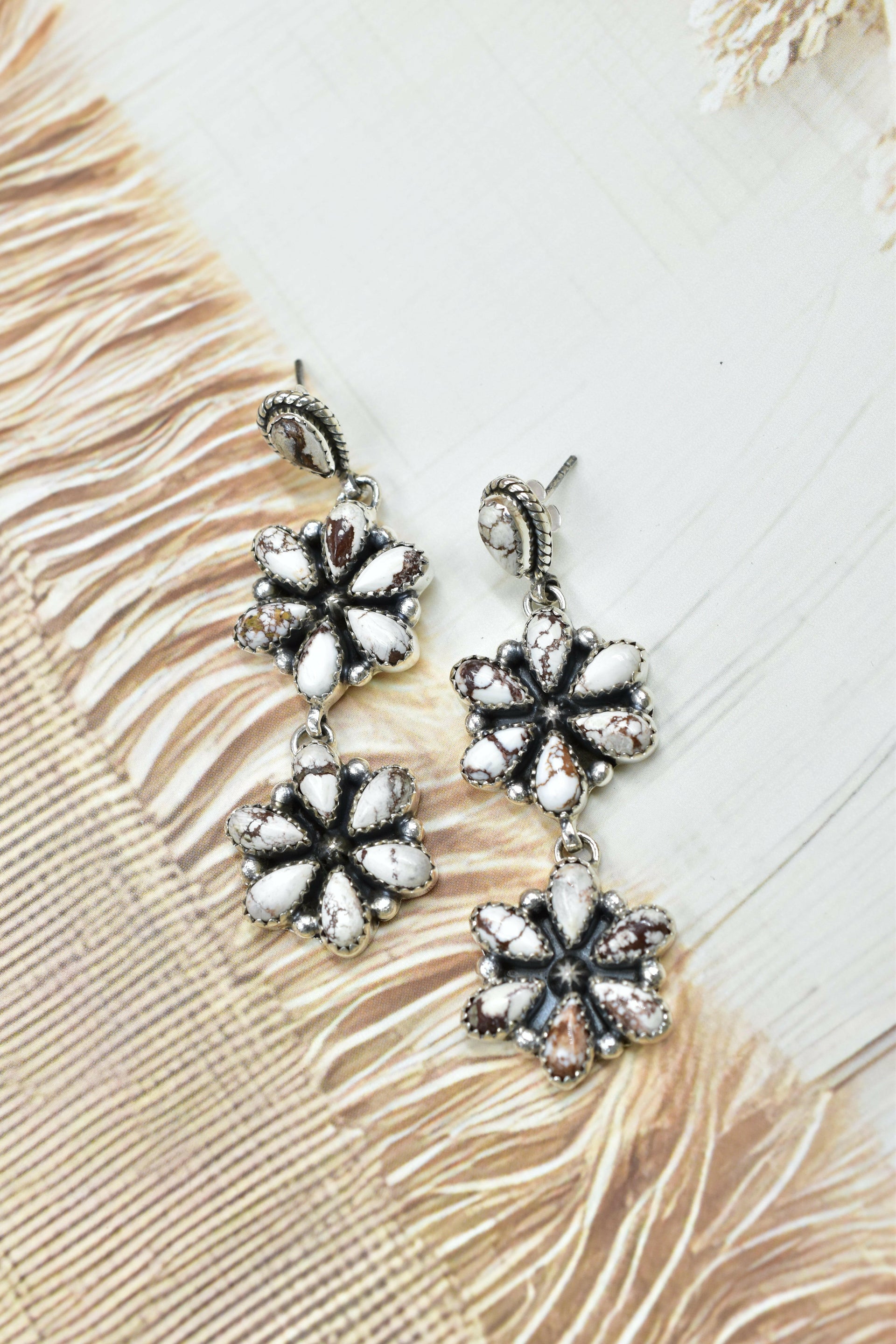 Serenity's Cluster Stone Drop Earrings-Earrings-Krush Kandy, Women's Online Fashion Boutique Located in Phoenix, Arizona (Scottsdale Area)