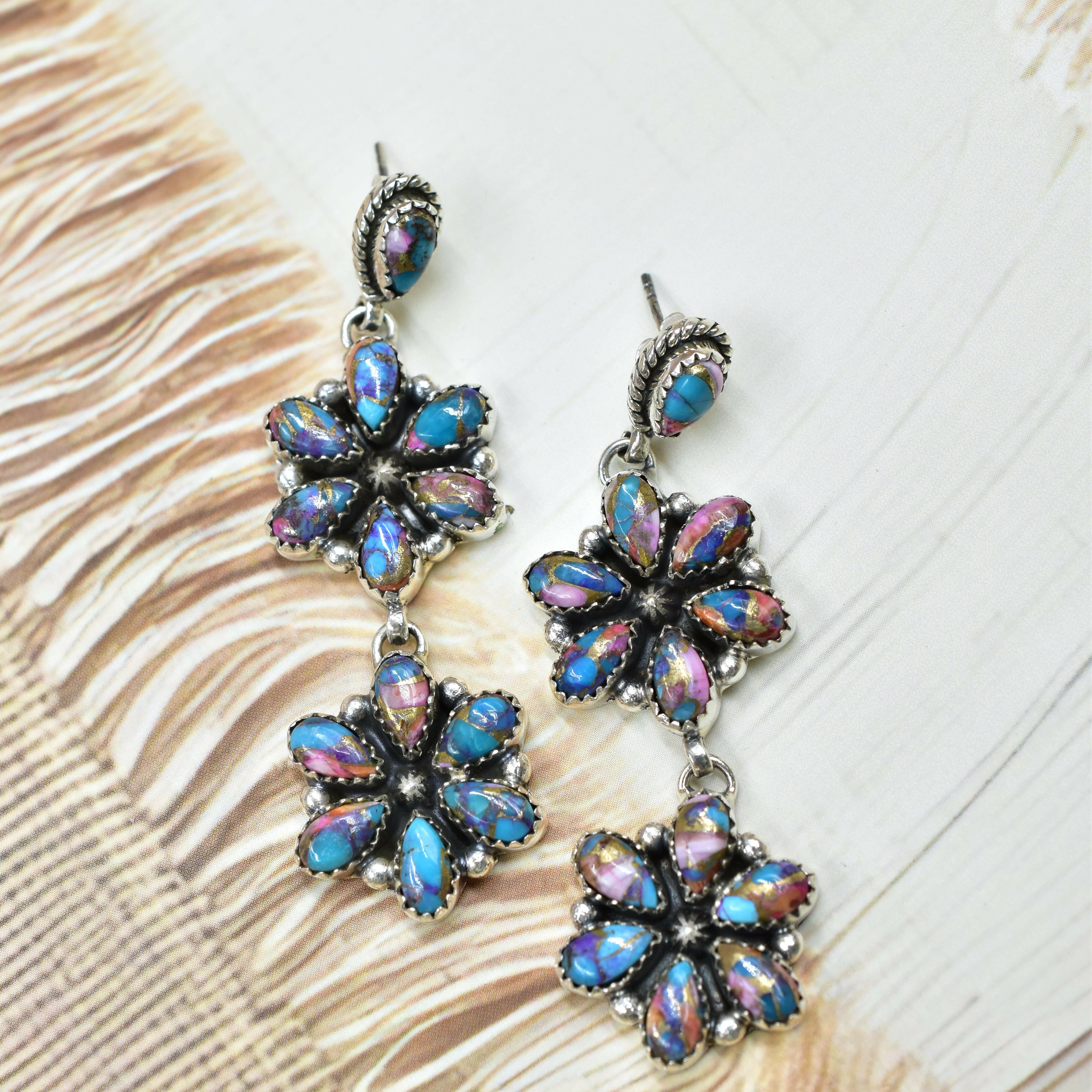 Serenity's Cluster Stone Drop Earrings-Earrings-Krush Kandy, Women's Online Fashion Boutique Located in Phoenix, Arizona (Scottsdale Area)