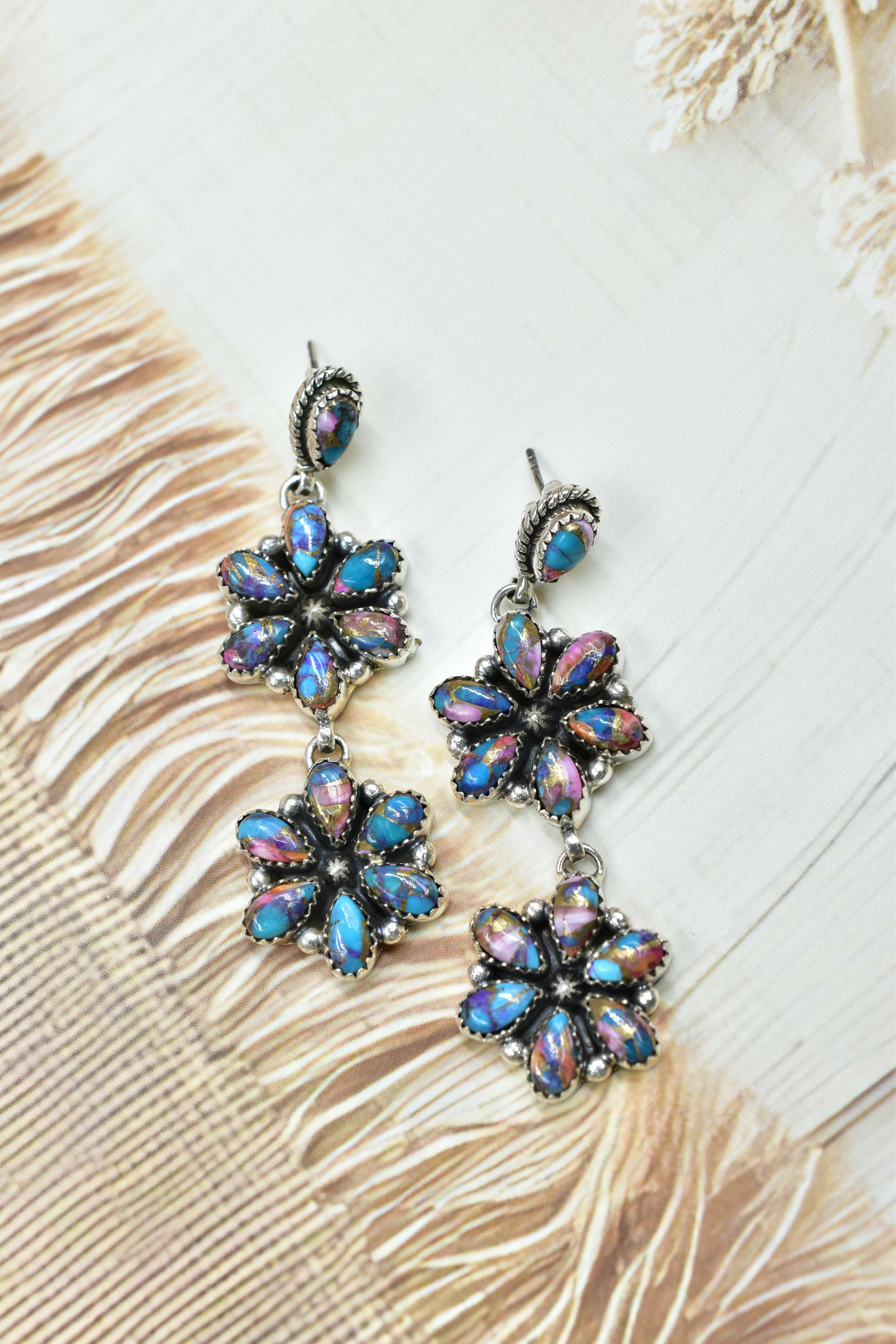 Serenity's Cluster Stone Drop Earrings-Earrings-Krush Kandy, Women's Online Fashion Boutique Located in Phoenix, Arizona (Scottsdale Area)