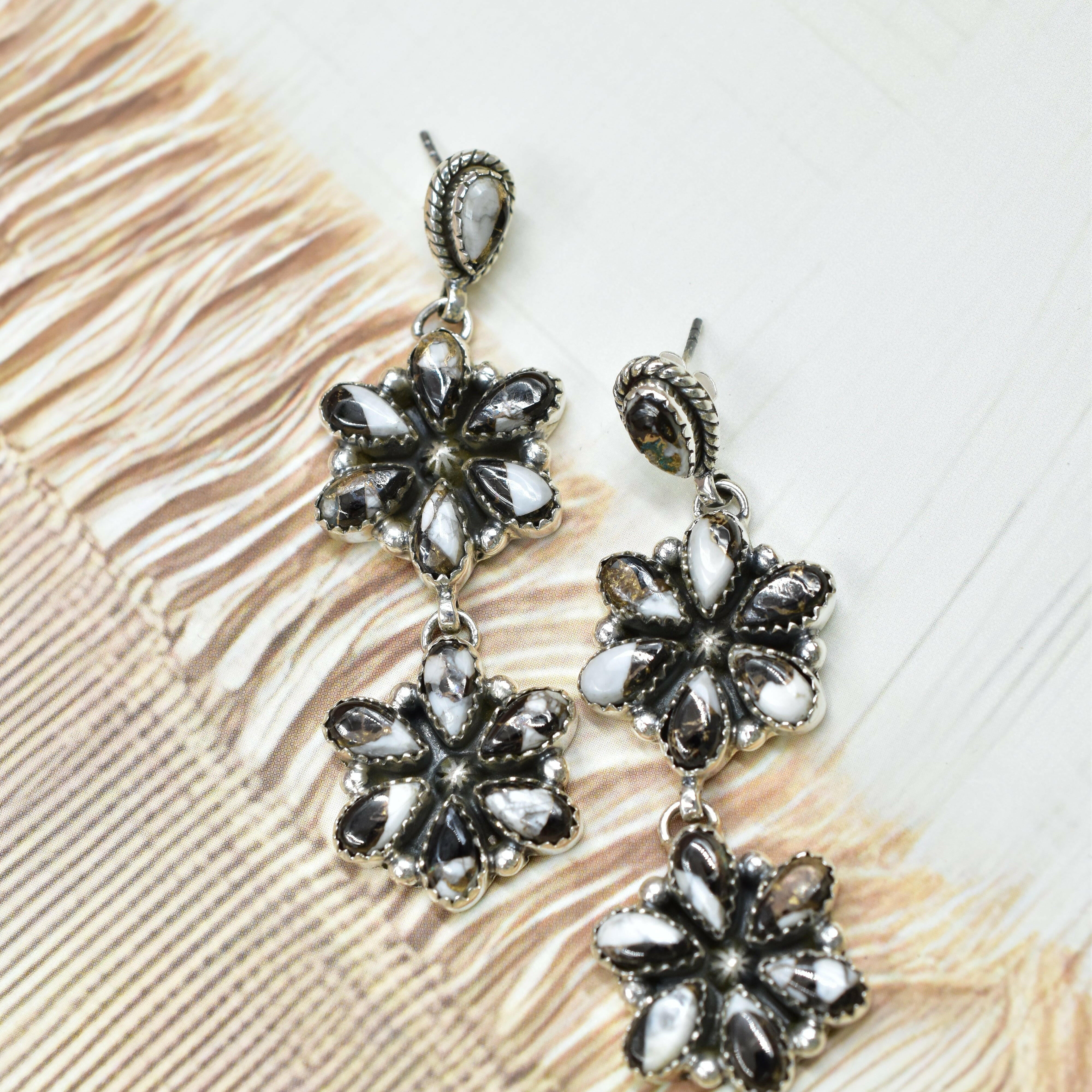 Serenity's Cluster Stone Drop Earrings-Earrings-Krush Kandy, Women's Online Fashion Boutique Located in Phoenix, Arizona (Scottsdale Area)