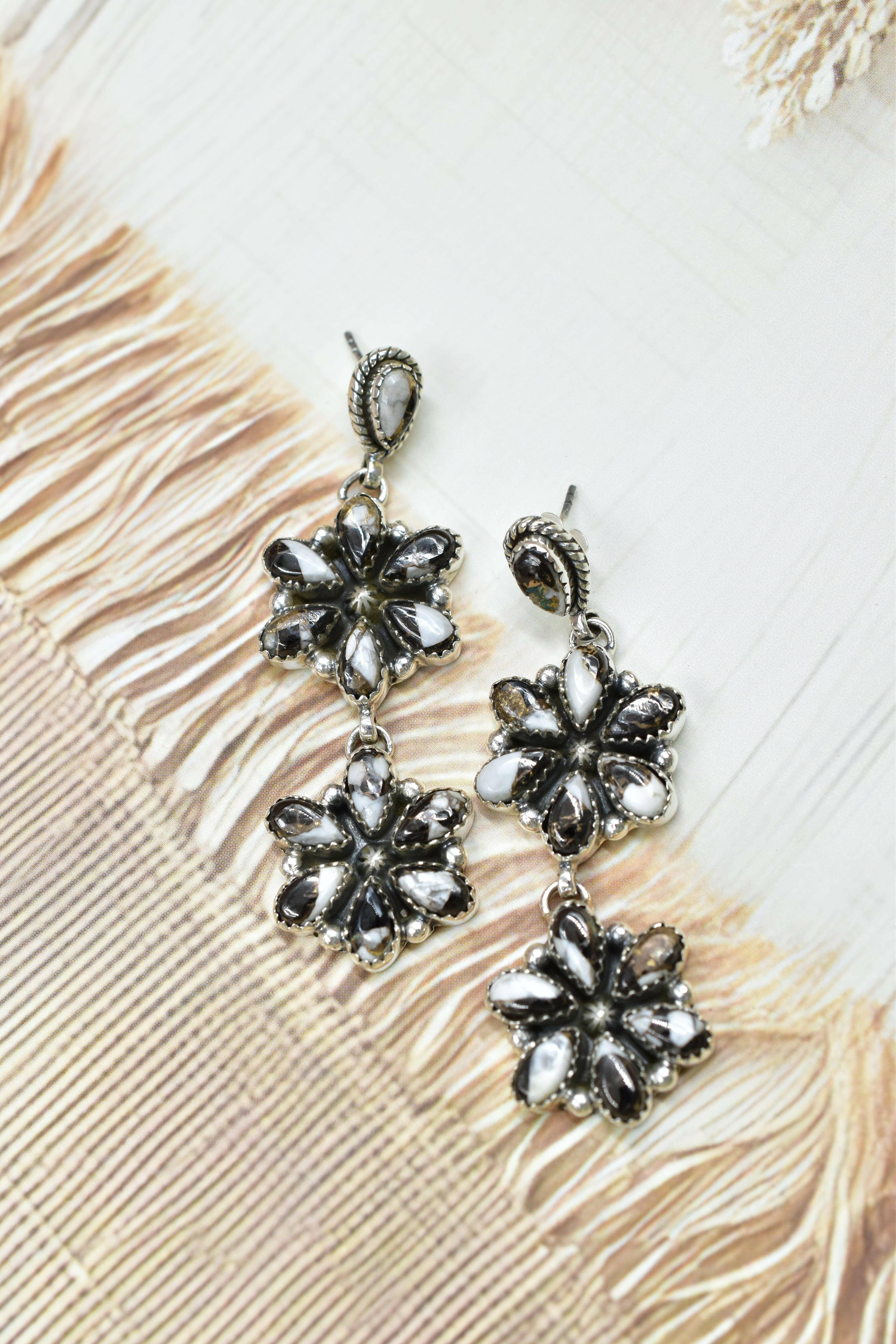 Serenity's Cluster Stone Drop Earrings-Earrings-Krush Kandy, Women's Online Fashion Boutique Located in Phoenix, Arizona (Scottsdale Area)