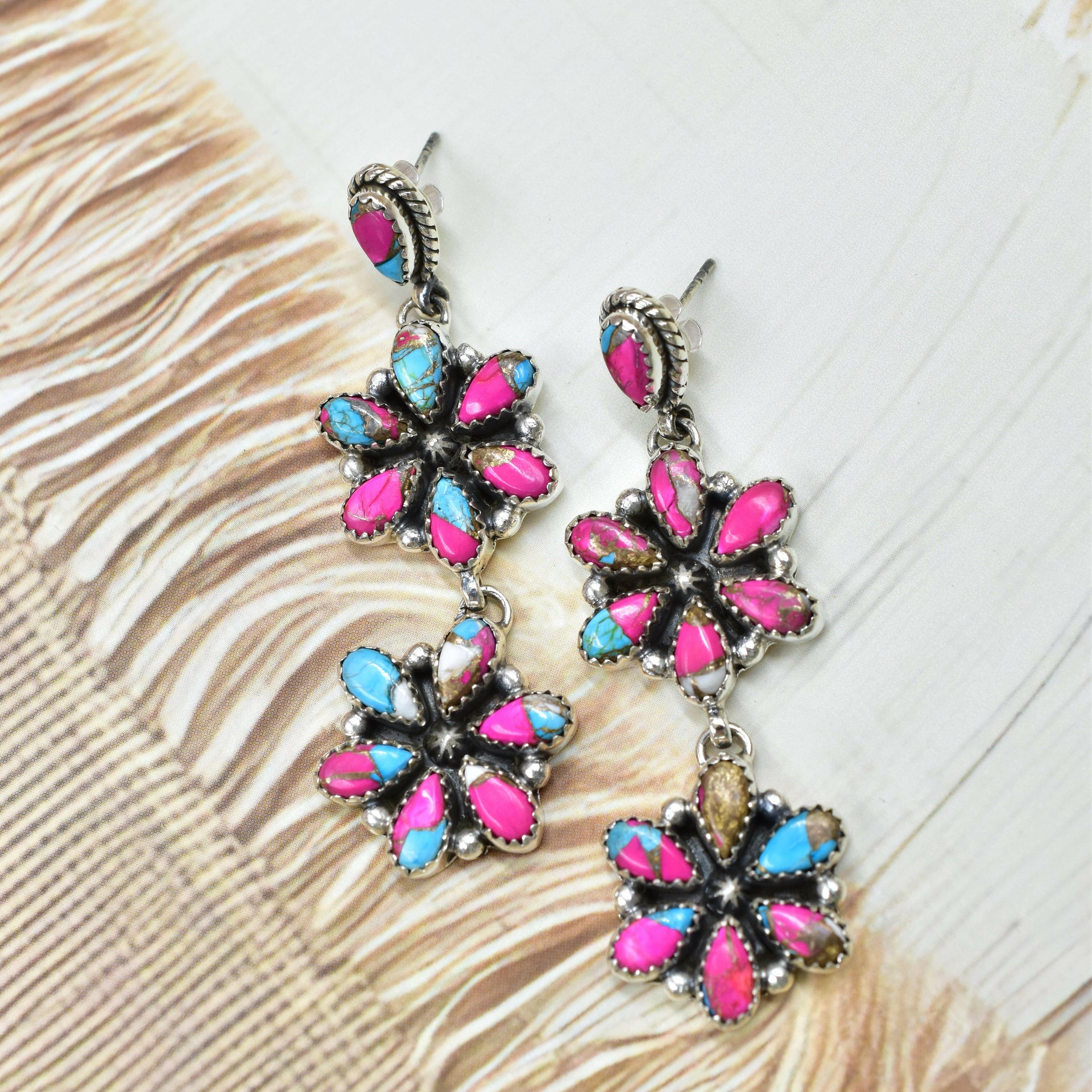 Serenity's Cluster Stone Drop Earrings-Earrings-Krush Kandy, Women's Online Fashion Boutique Located in Phoenix, Arizona (Scottsdale Area)