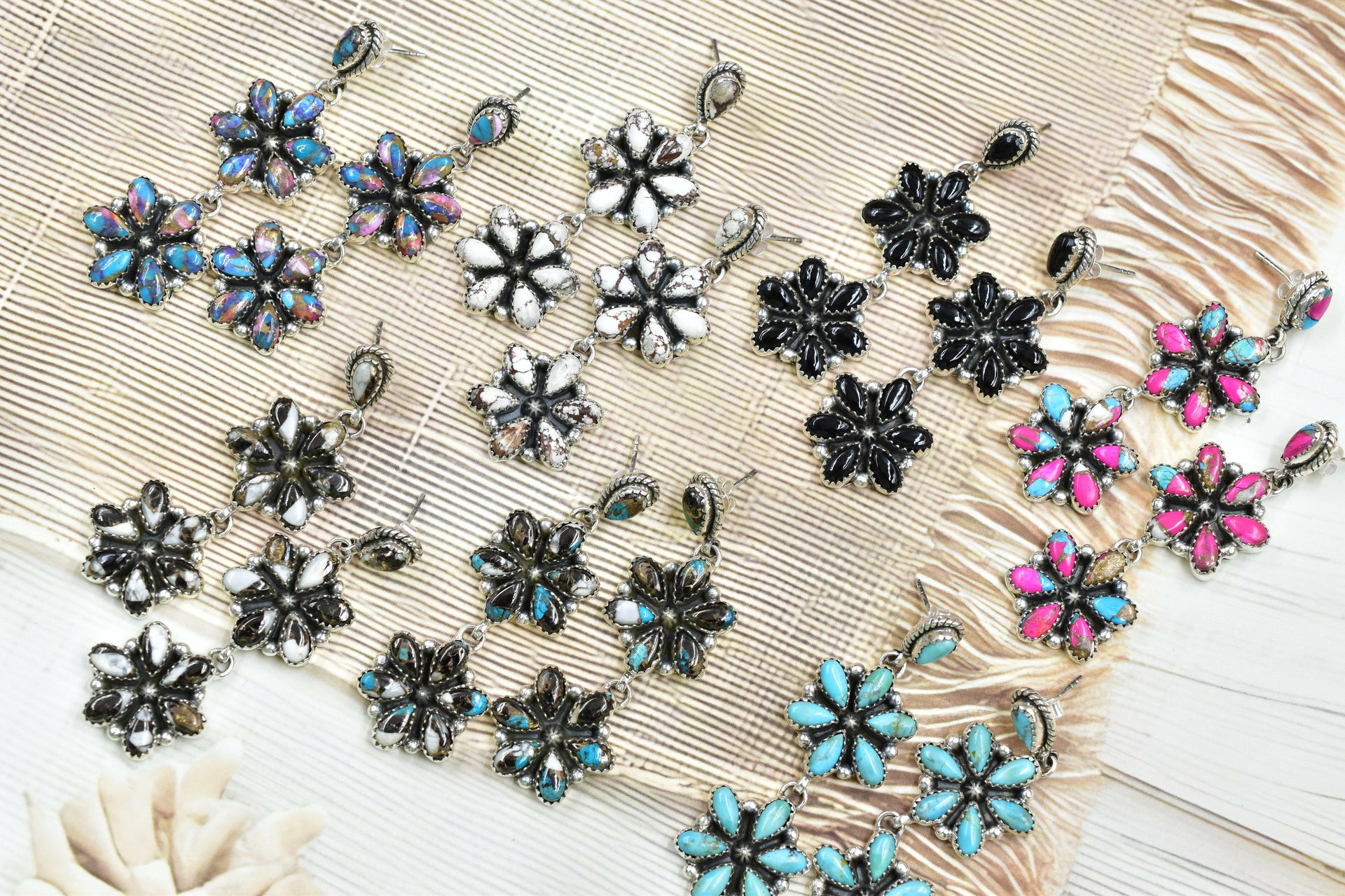 Serenity's Cluster Stone Drop Earrings-Earrings-Krush Kandy, Women's Online Fashion Boutique Located in Phoenix, Arizona (Scottsdale Area)