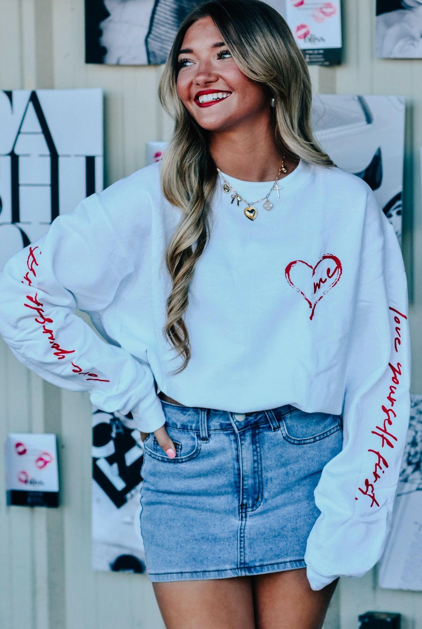 Love Yourself First Sweatshirt-Krush Kandy, Women's Online Fashion Boutique Located in Phoenix, Arizona (Scottsdale Area)